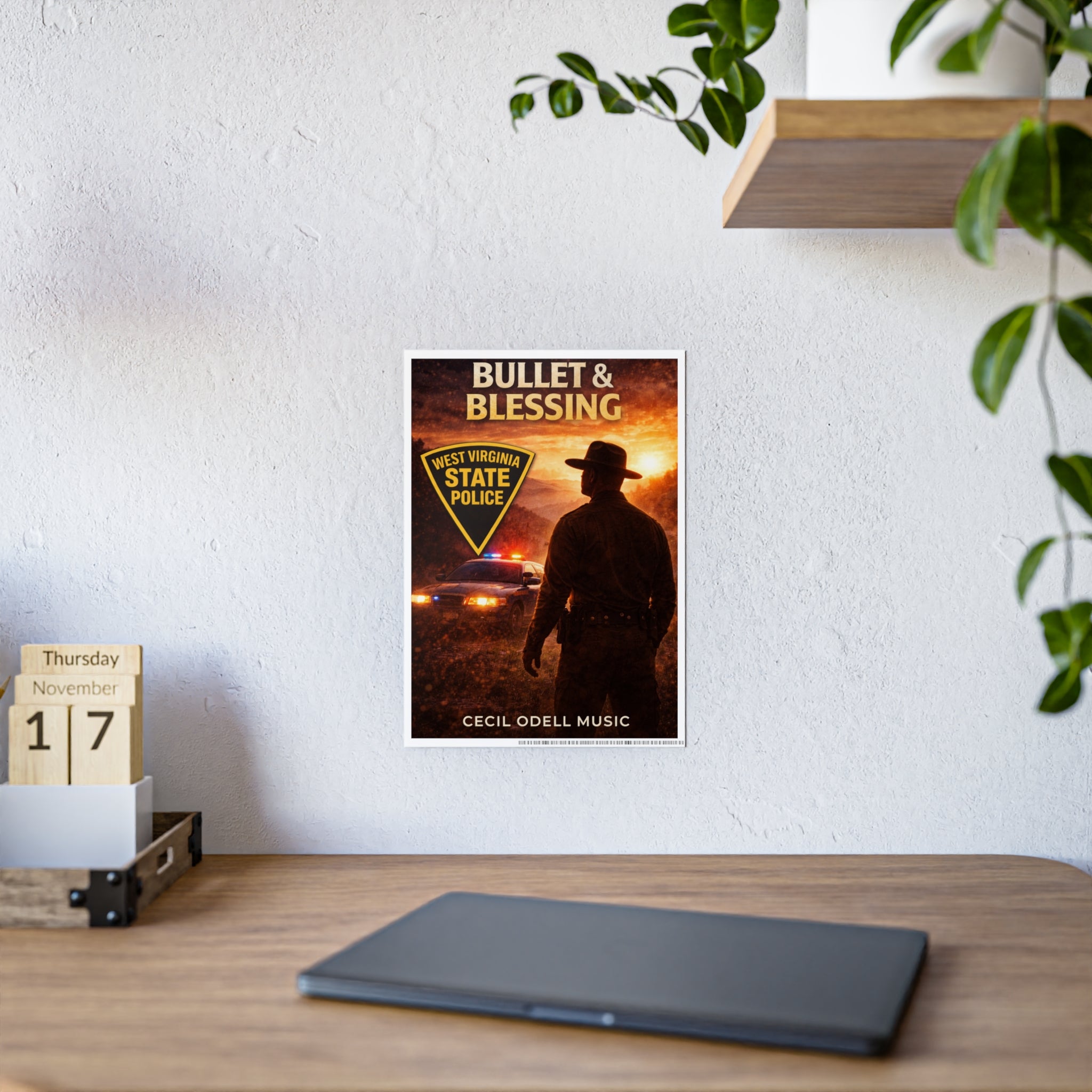 Bullet & Blessing Poster — West Virginia State Police Music Print