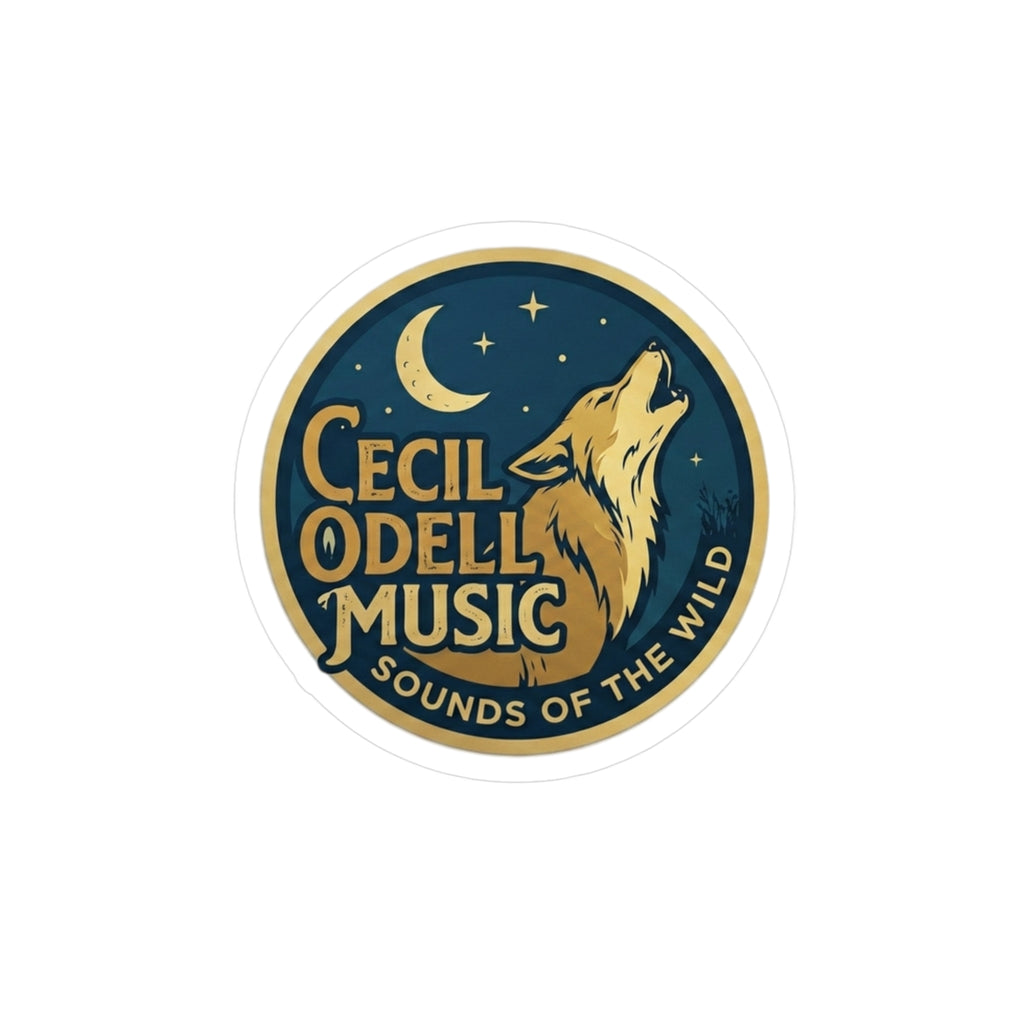 Cecil Odell Music Kiss-Cut Vinyl Sticker: 'Sounds of the Wild' Wolf Moon Decal