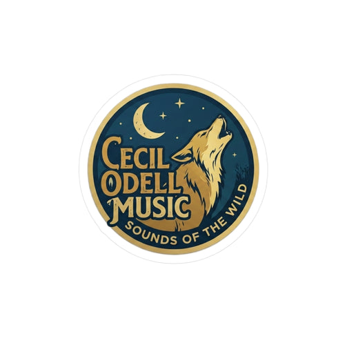 Cecil Odell Music Sounds of the Wild Wolf Moon Vinyl Sticker