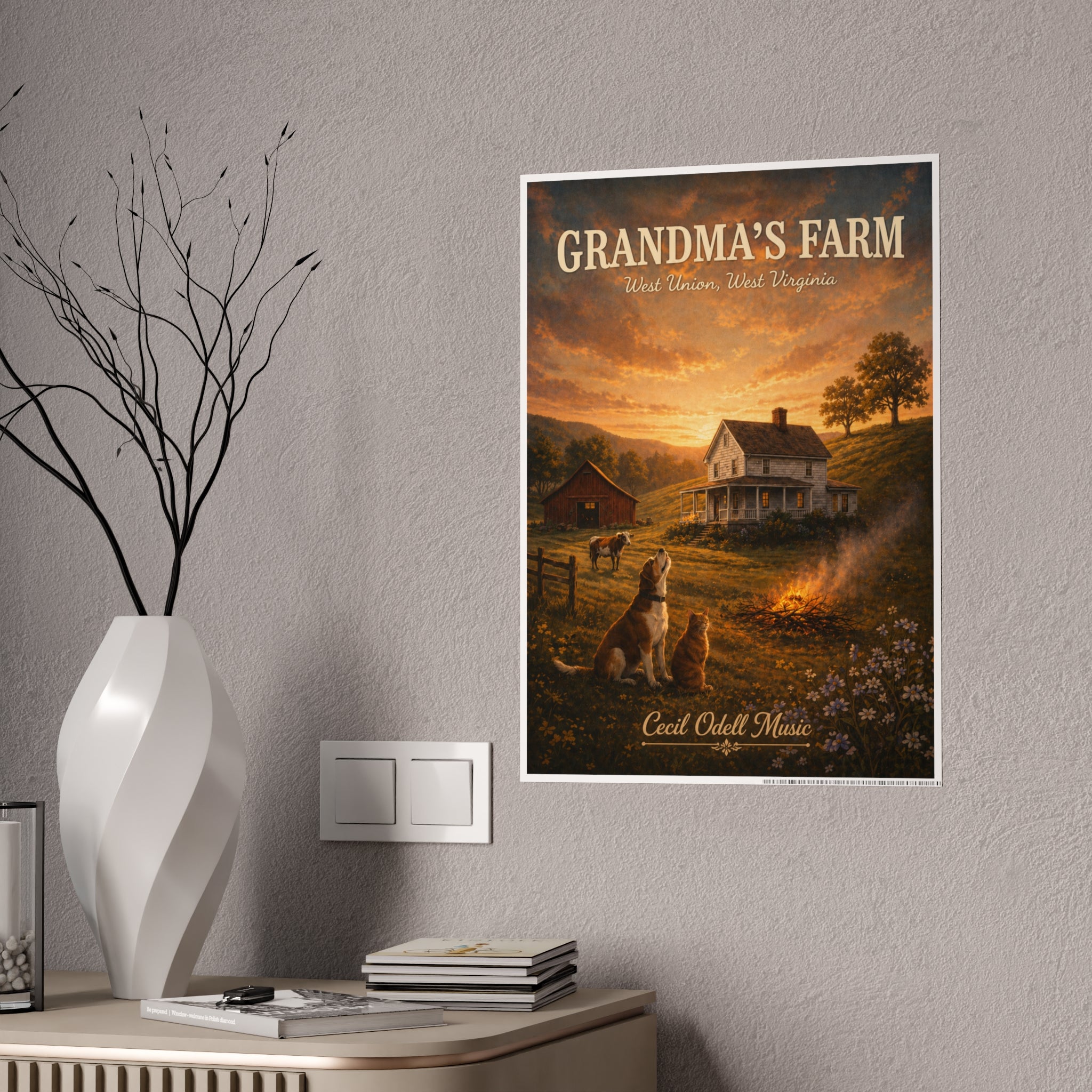 Grandma's Farm Poster Print: West Union West Virginia Rustic Country Wall Art