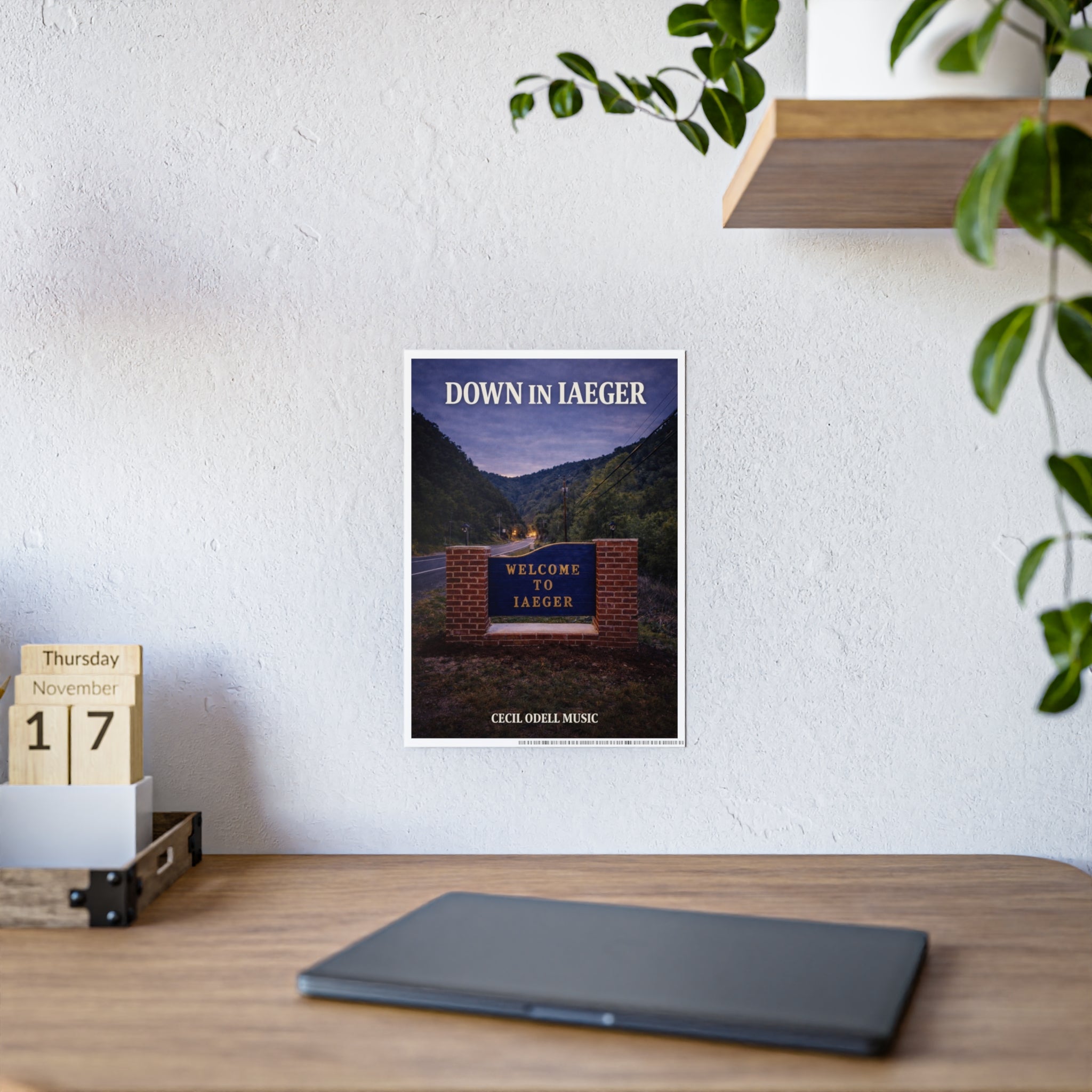 Poster: “Down in Iaeger” Scenic Welcome Sign Music Art Print