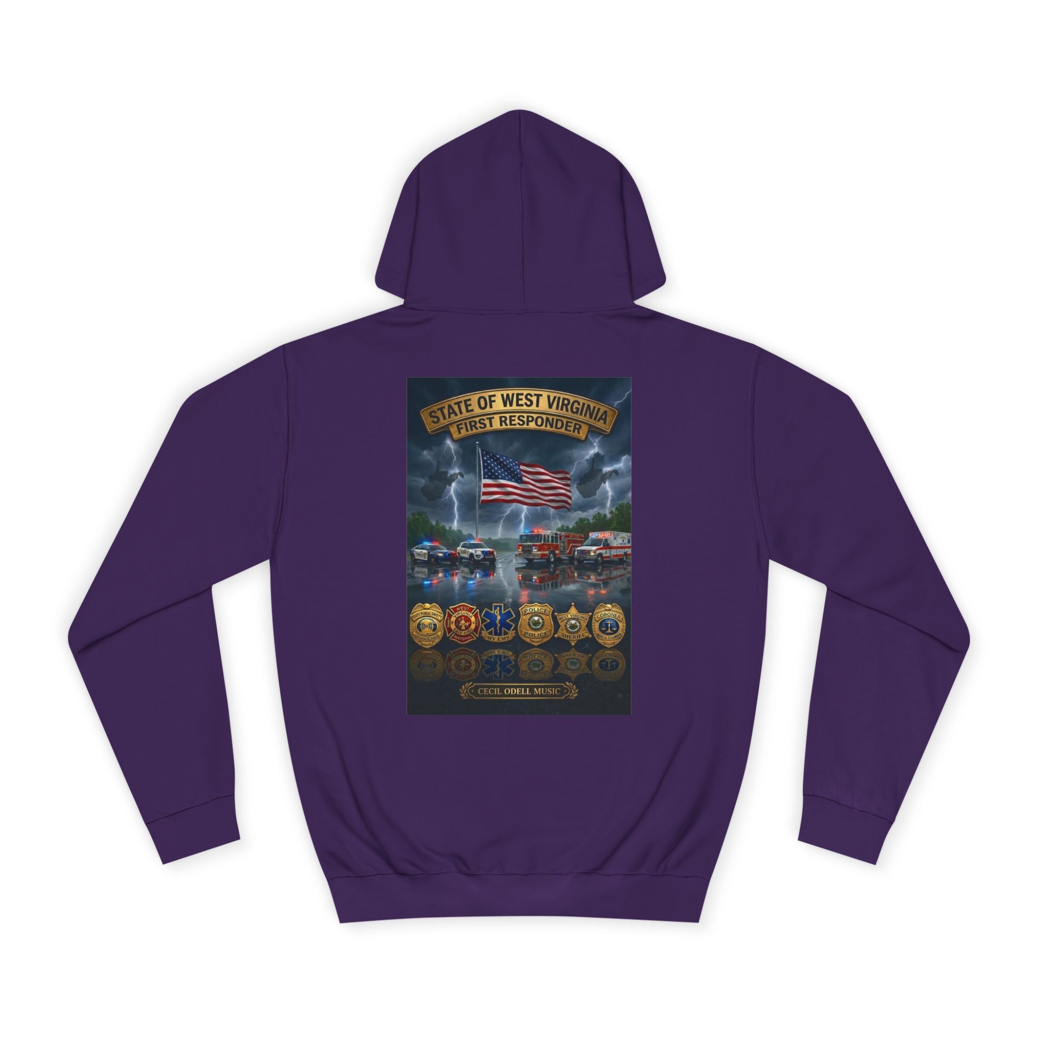 West Virginia Line Badge Hoodie: State & First Responder Tribute