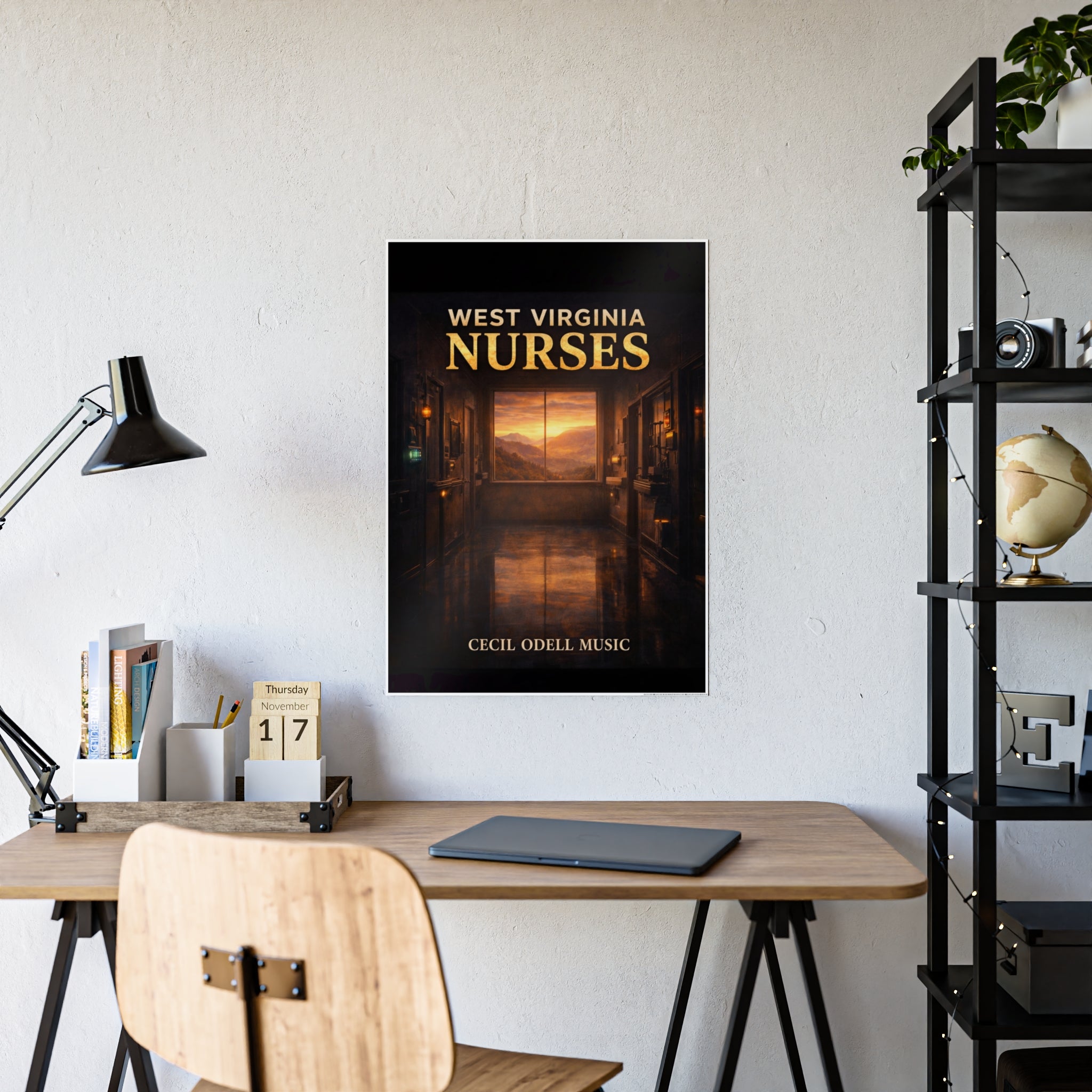 West Virginia Nurses Gloss Poster: Inspirational Hospital Corridor Sunset Art