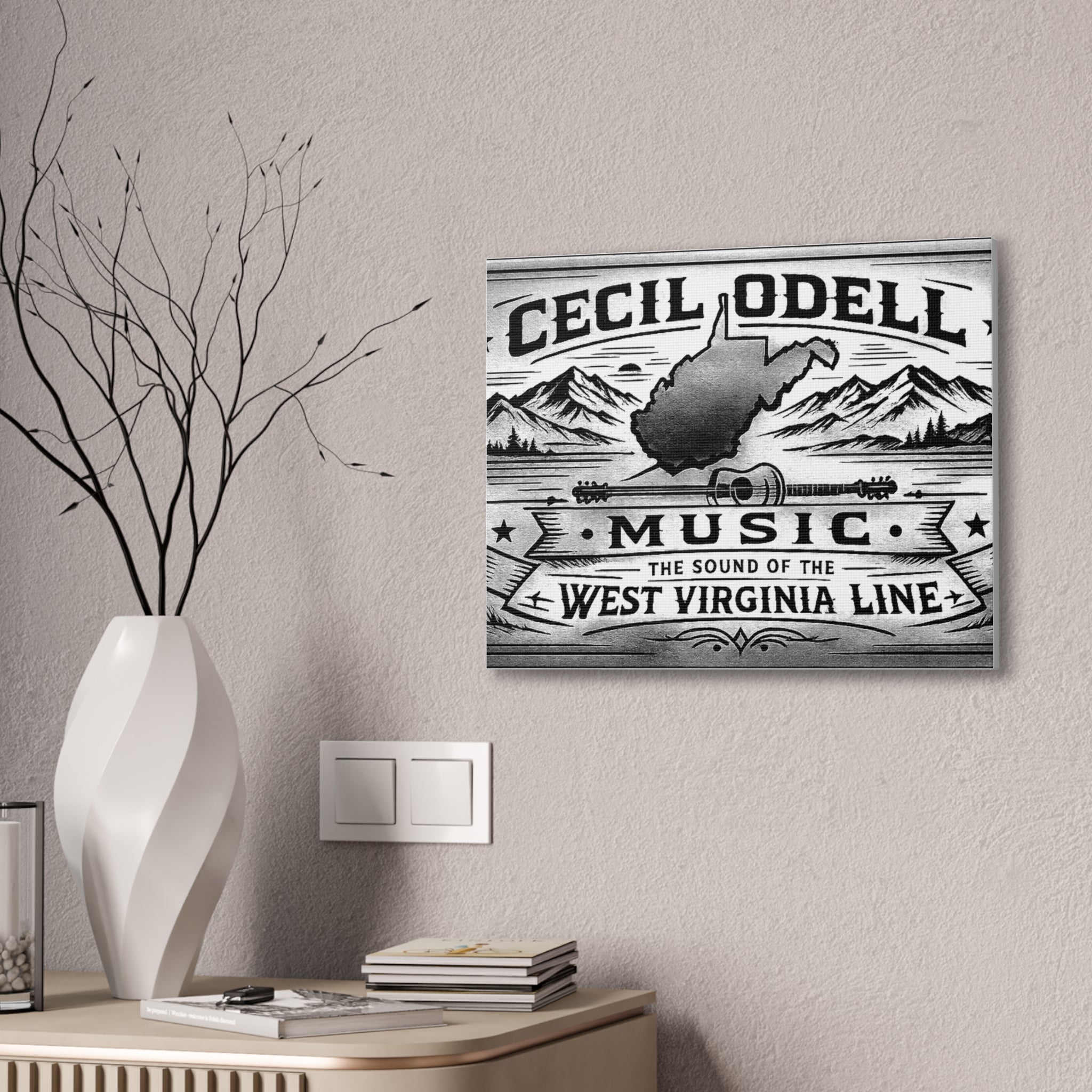 Cecil Odell Music Canvas Print: “The Sound of the West Virginia Line”