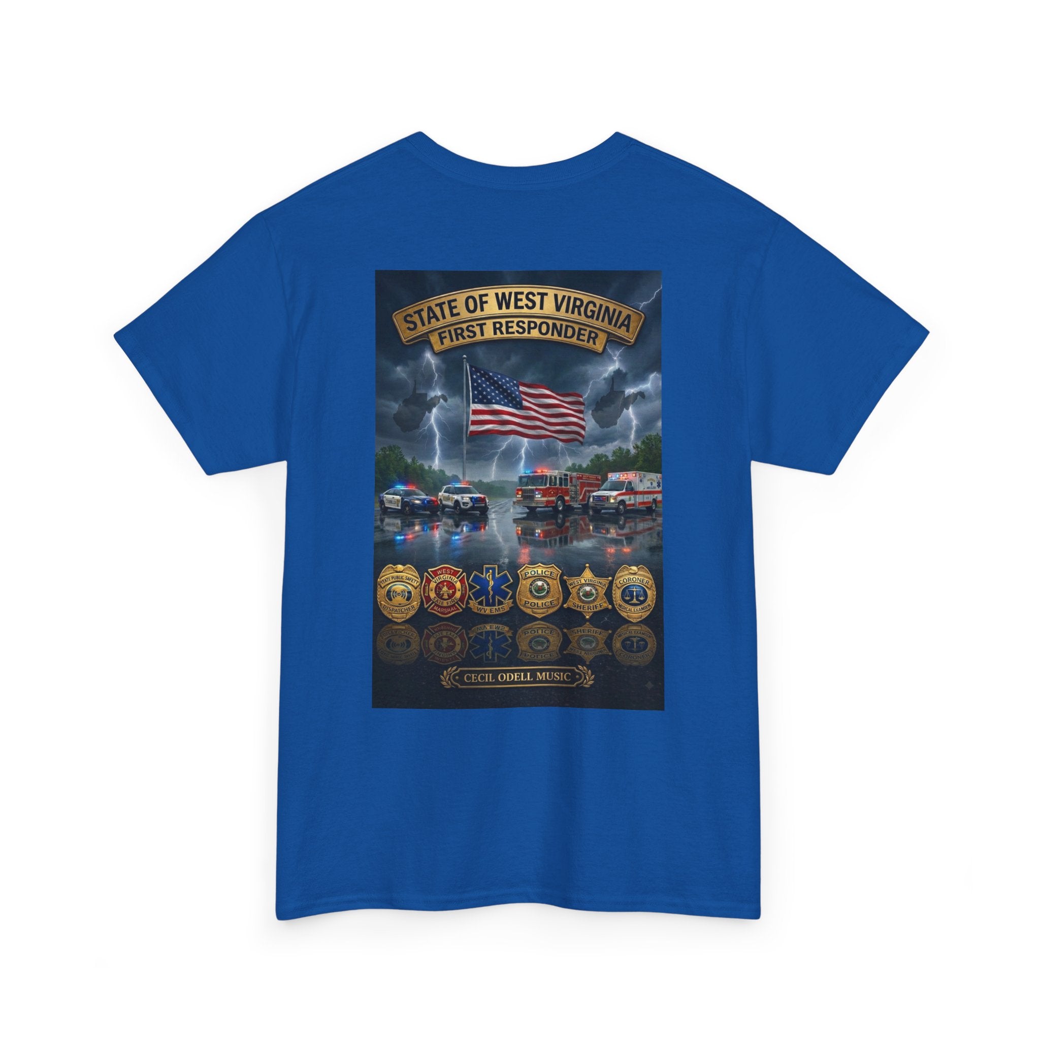 First Responder Tribute T-Shirt: State of West Virginia Police, Fire & EMS Memorial Tee