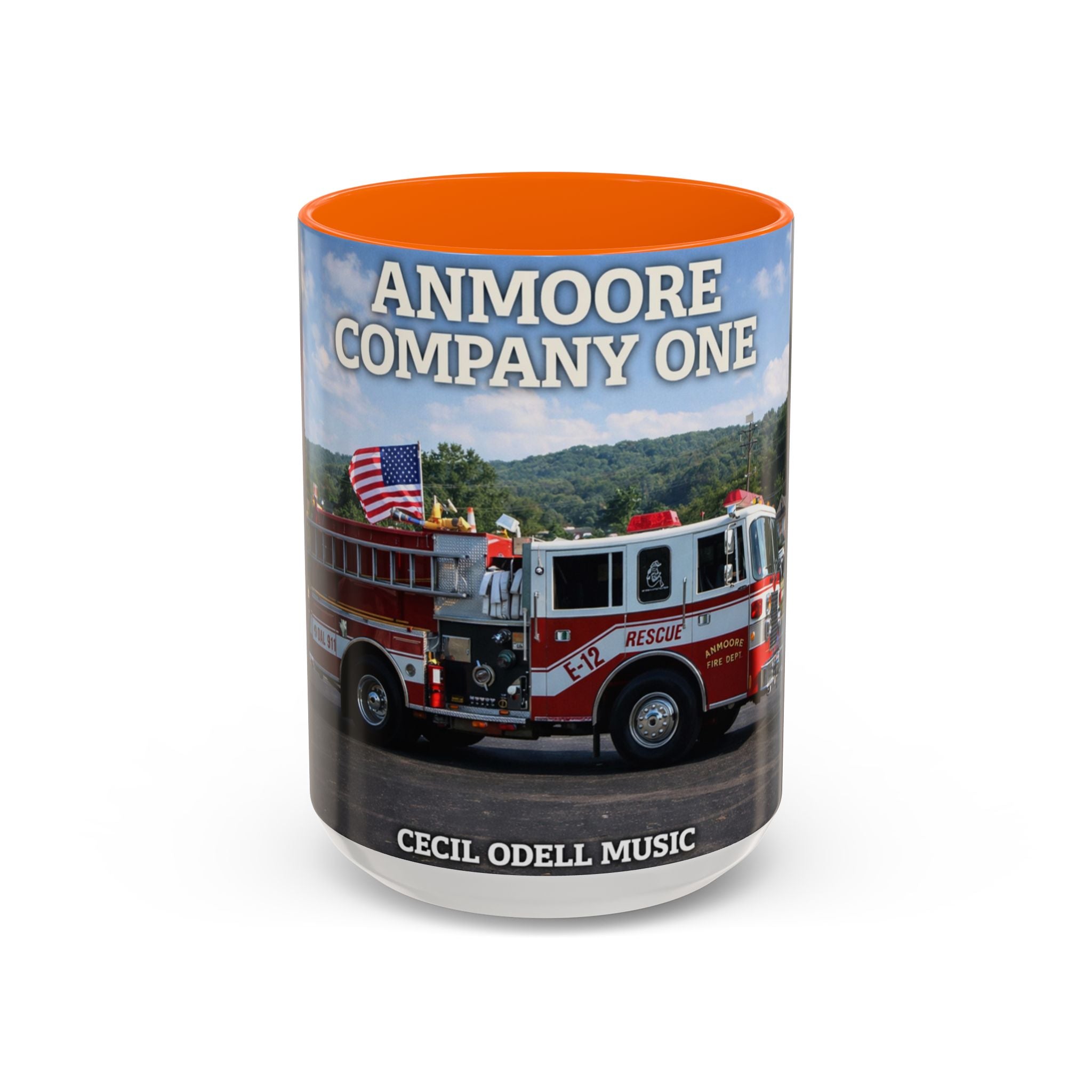 Fire Truck Coffee Mug: Anmoore Company One Tribute (Cecil Odell Music)