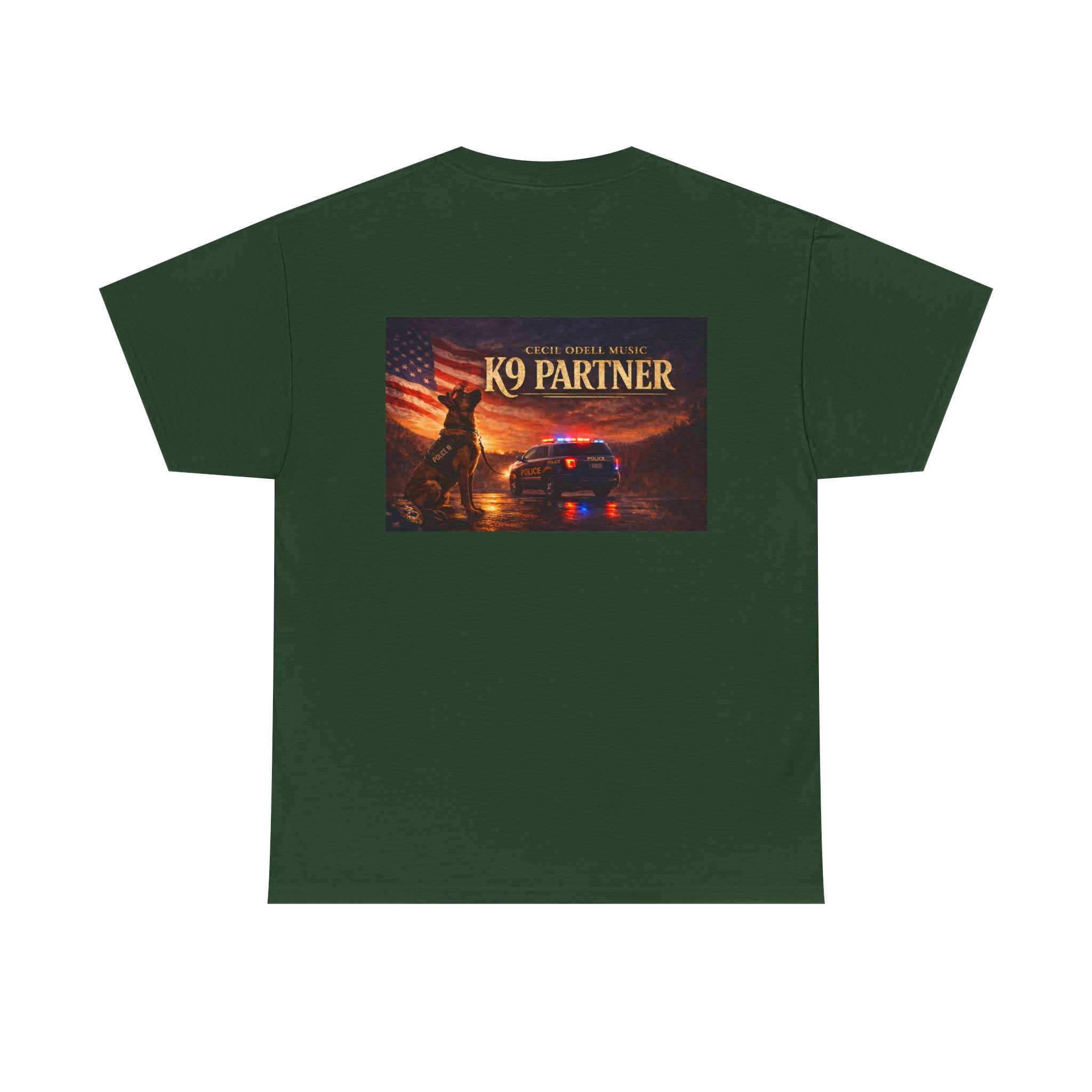 K9 Partner T-Shirt: 'Cecil Odell Music' Script Chest Design