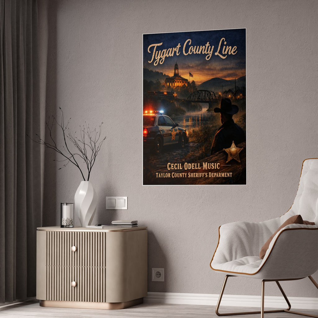 Gloss Poster - Tygart County Line Vintage Sheriff Music Print