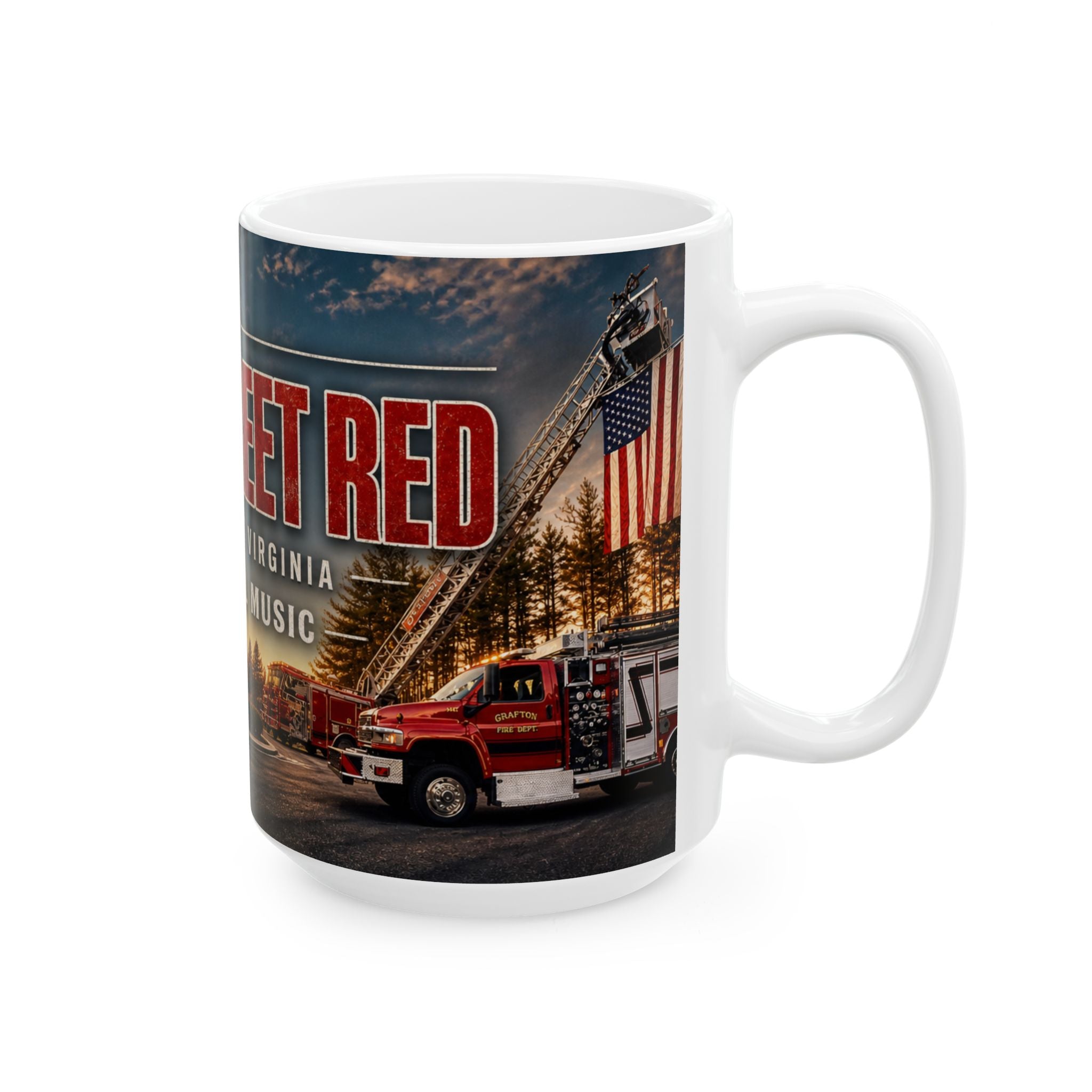 Main Street Red Grafton VFD Ceramic Mug: "Cecil Odell Music"