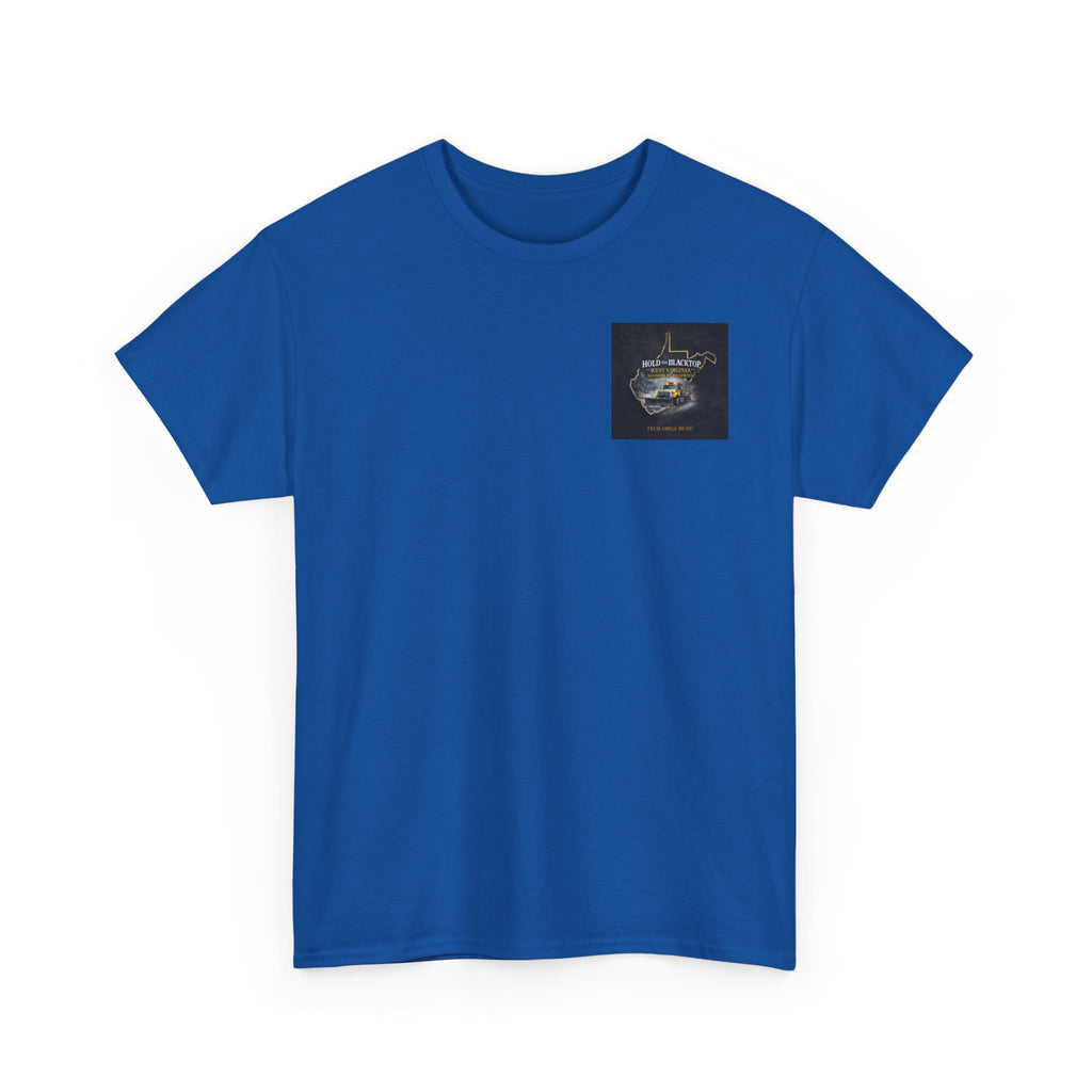 West Virginia 'Hold the Blacktop' Graphic Tee: Vintage Truck State Outline Music Shirt