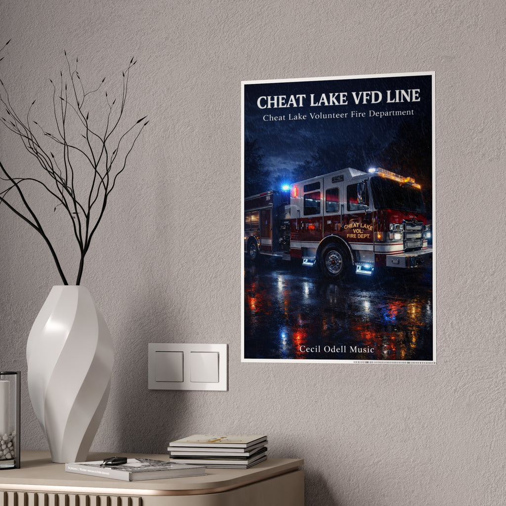 Cheat Lake VFD Line Poster: Volunteer Fire Department Gloss Print