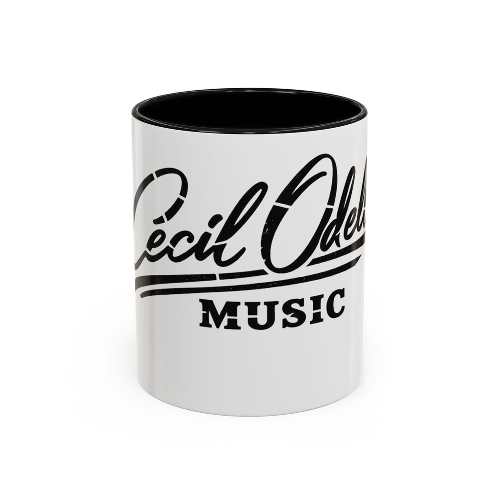 Cecil Odell Music Accent Coffee Mug: Black-Trim Musician Gift (11/15 oz)