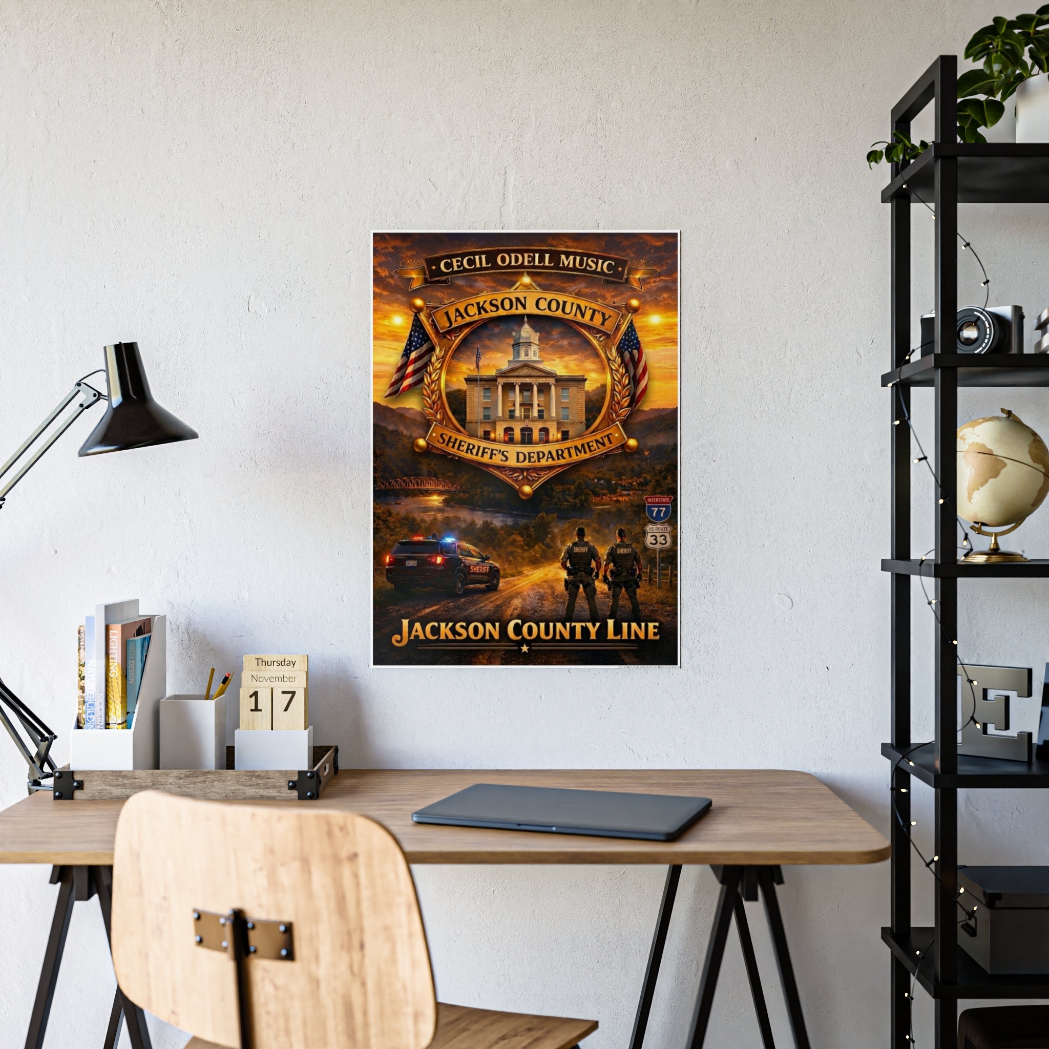 Jackson County Line Gloss Poster: Sheriff’s Department Tribute Wall Art