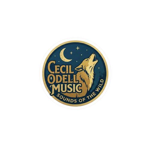 Cecil Odell Music Kiss-Cut Vinyl Sticker: 'Sounds of the Wild' Wolf Moon Decal