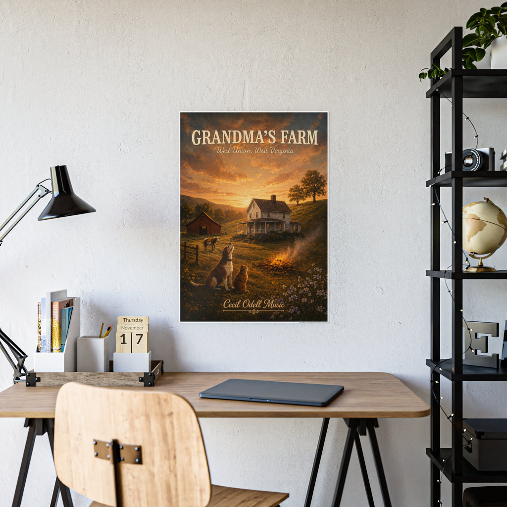 Grandma's Farm Poster Print: West Union West Virginia Rustic Country Wall Art