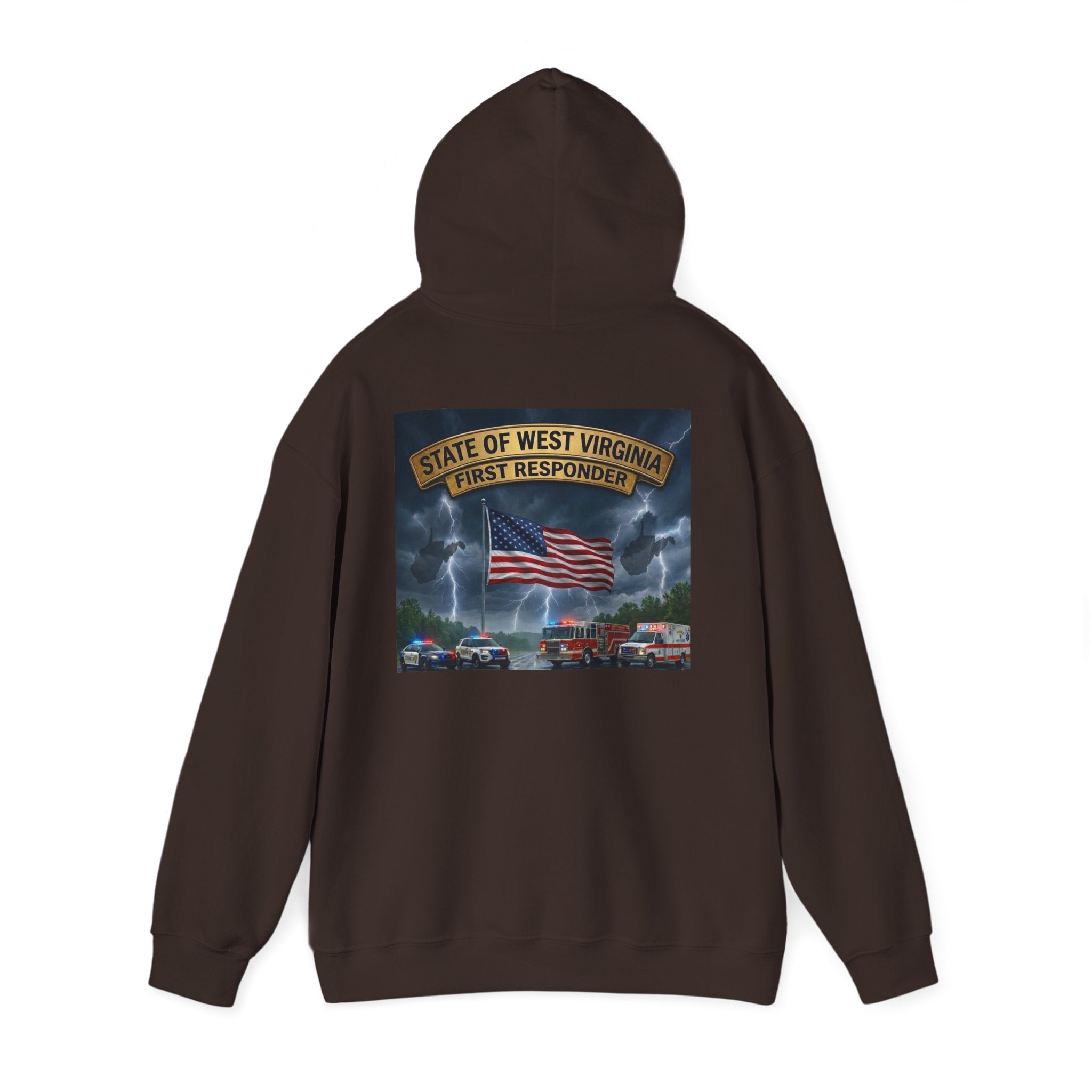 First Responder Hoodie: West Virginia Line Eagle & American Flag Tribute