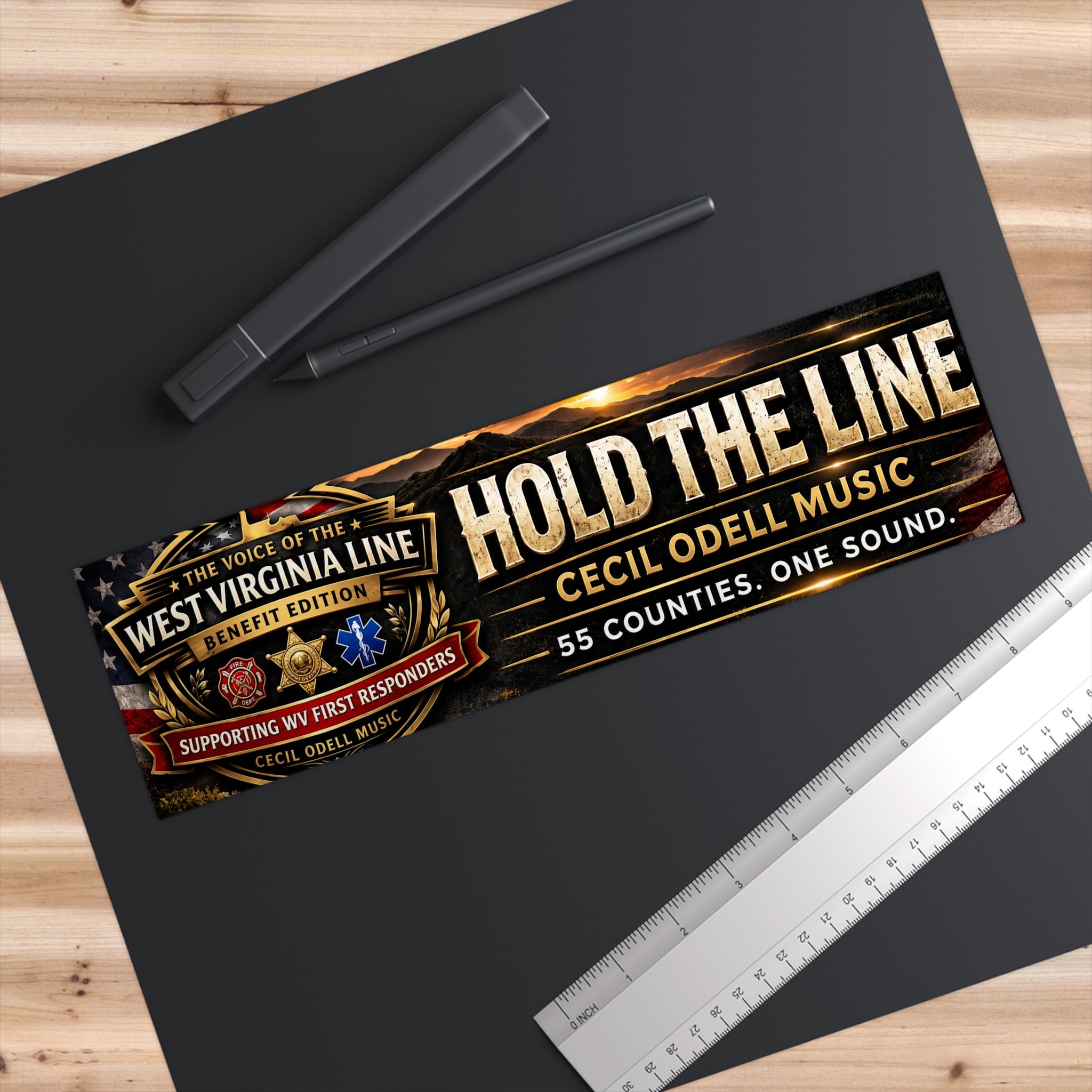 Hold The Line Bumper Sticker — West Virginia Line Benefit Edition (Support First Responders)