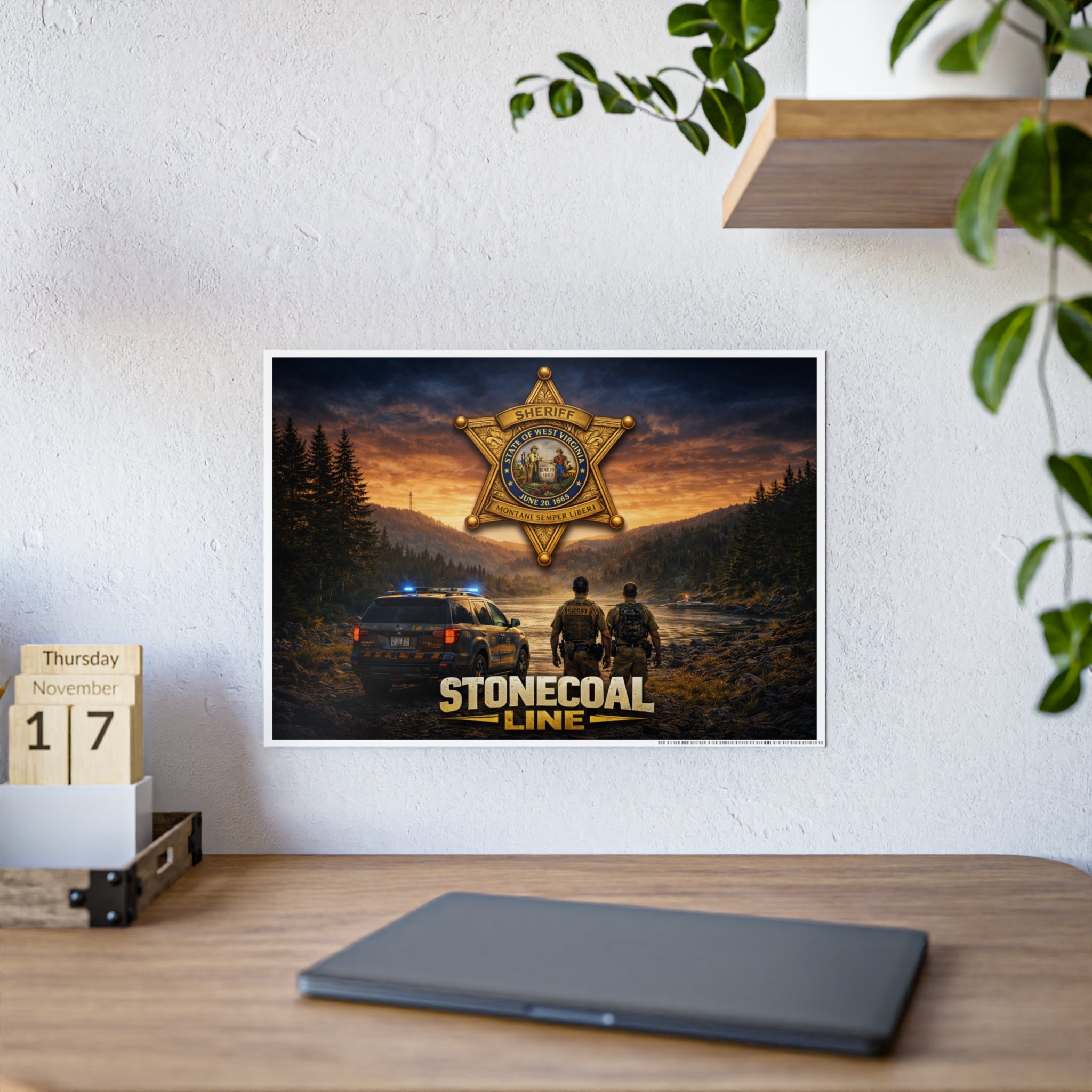 Stonecoal Line Sheriff Badge Gloss Poster