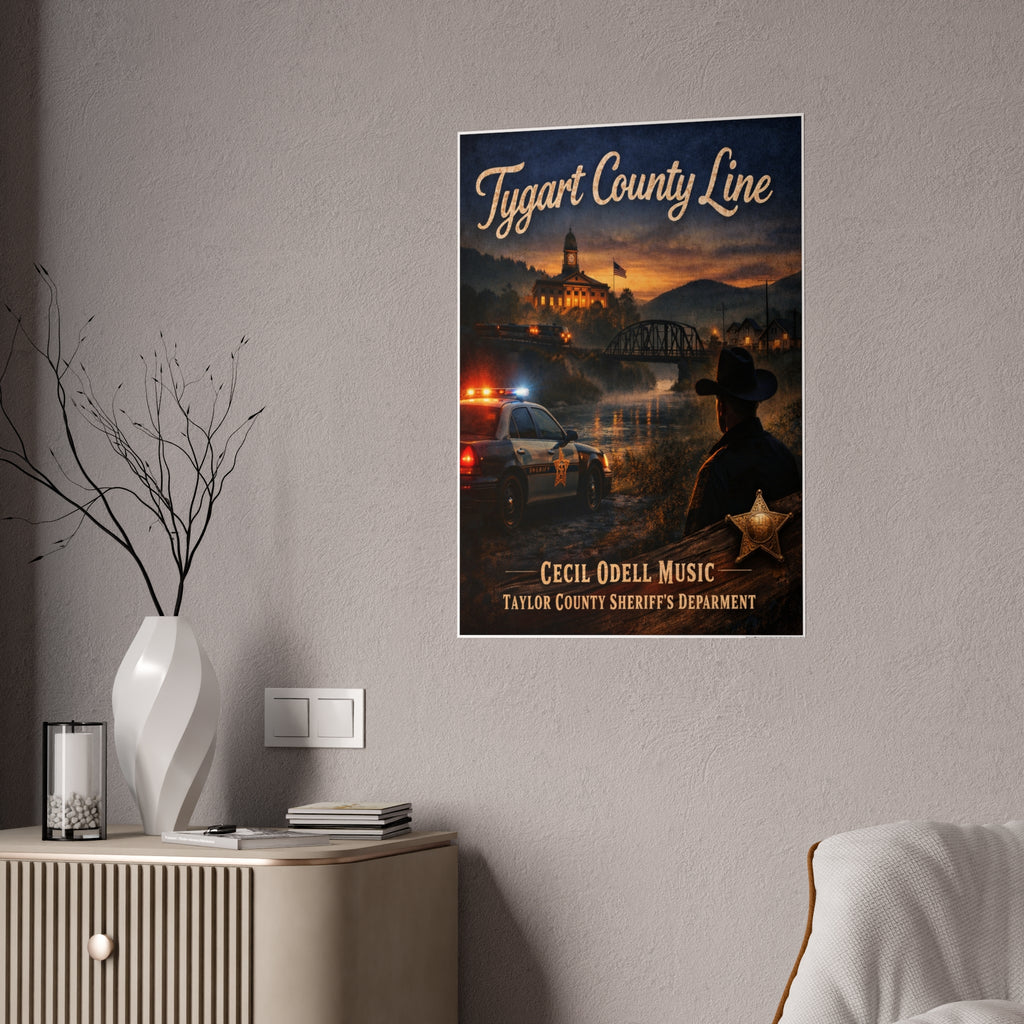 Gloss Poster - Tygart County Line Vintage Sheriff Music Print