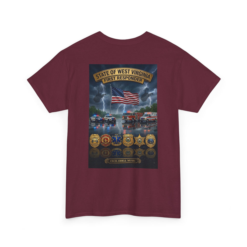 First Responder Tribute T-Shirt: State of West Virginia Police, Fire & EMS Memorial Tee
