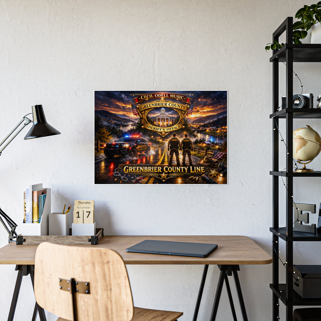 Greenbrier County Sheriff Poster: Gloss Police Tribute Wall Art