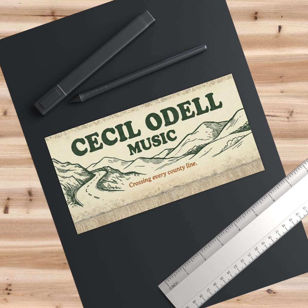 Bumper Sticker: "Cecil Odell Music" Vintage Roadtrip Design