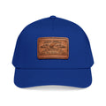 Leather Patch Baseball Cap: Vintage Music Logo Mid-Profile Hat
