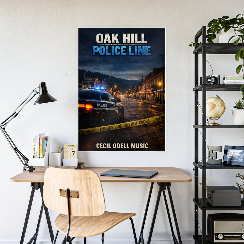 Oak Hill Police Line Gloss Poster: Crime Thriller Movie/Book Wall Art