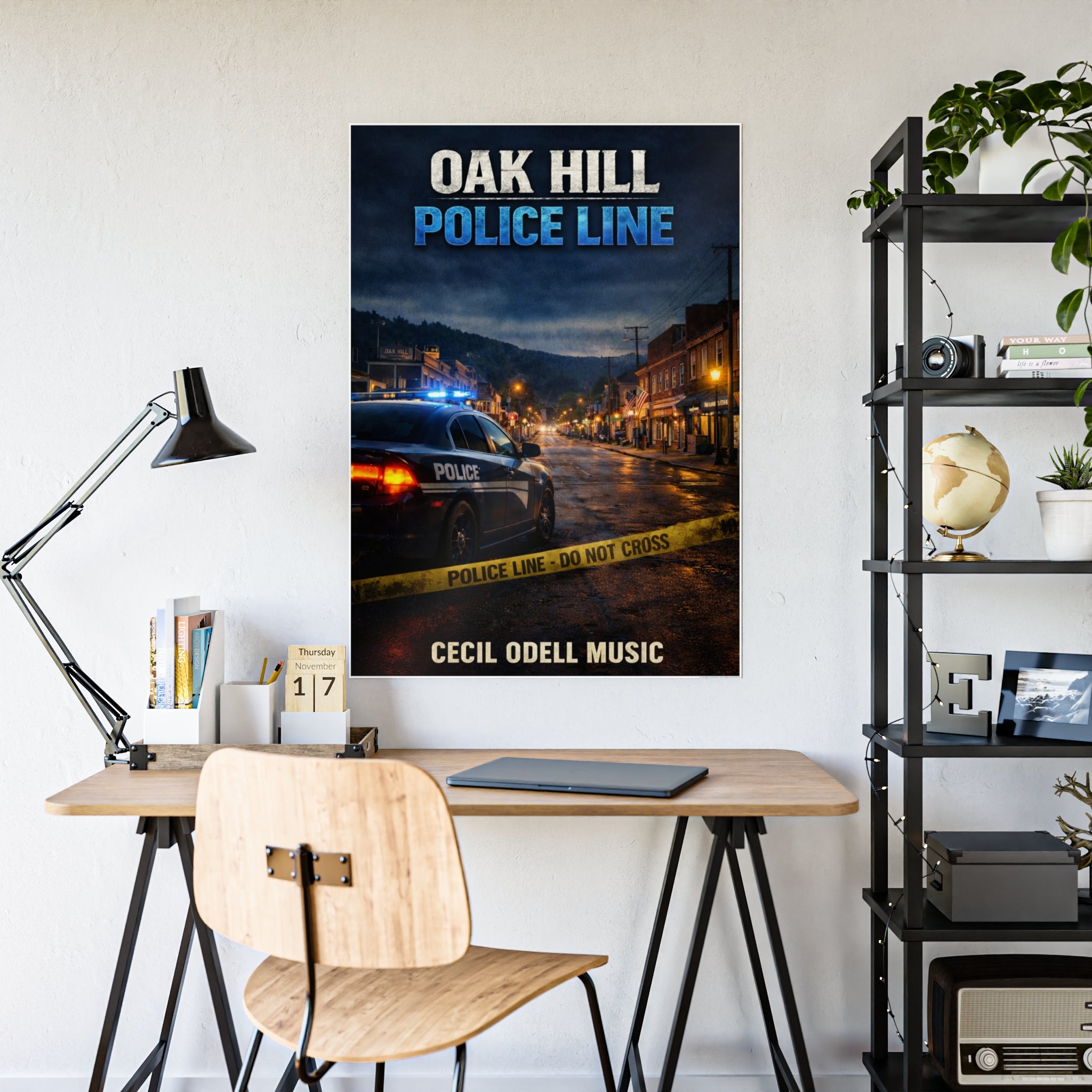 Oak Hill Police Line Gloss Poster: Crime Thriller Movie/Book Wall Art