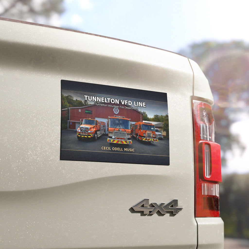 Tunnelton VFD Line Photo Car Magnet: Volunteer Fire Department Truck Magnet