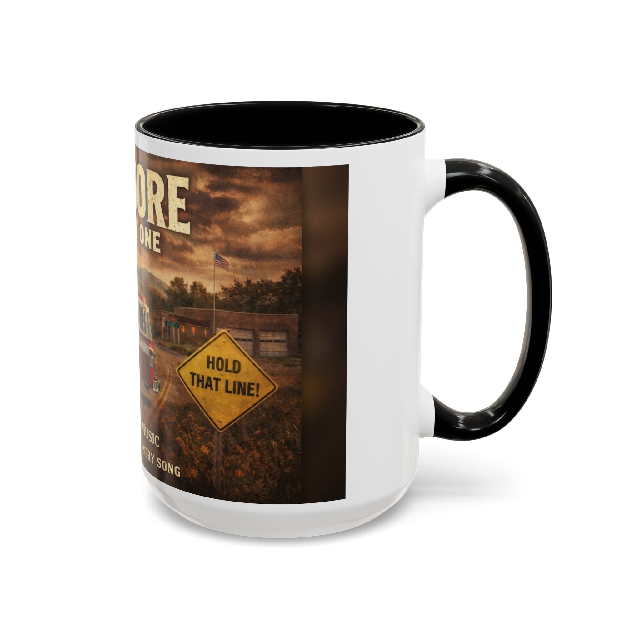 Anmoore Company One Firetruck Accent Coffee Mug: 'Hold That Line' West Virginia Country Music Tribute
