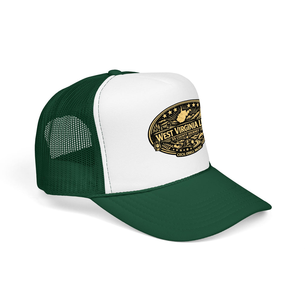 West Virginia Line Vintage Foam Trucker Hat: Rustic State Patch Cap