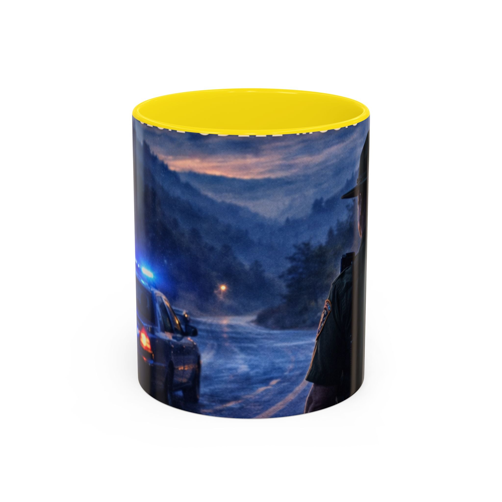 Trooper Night Patrol Coffee Mug: Rustic Western Lawman Scene (11/15oz)