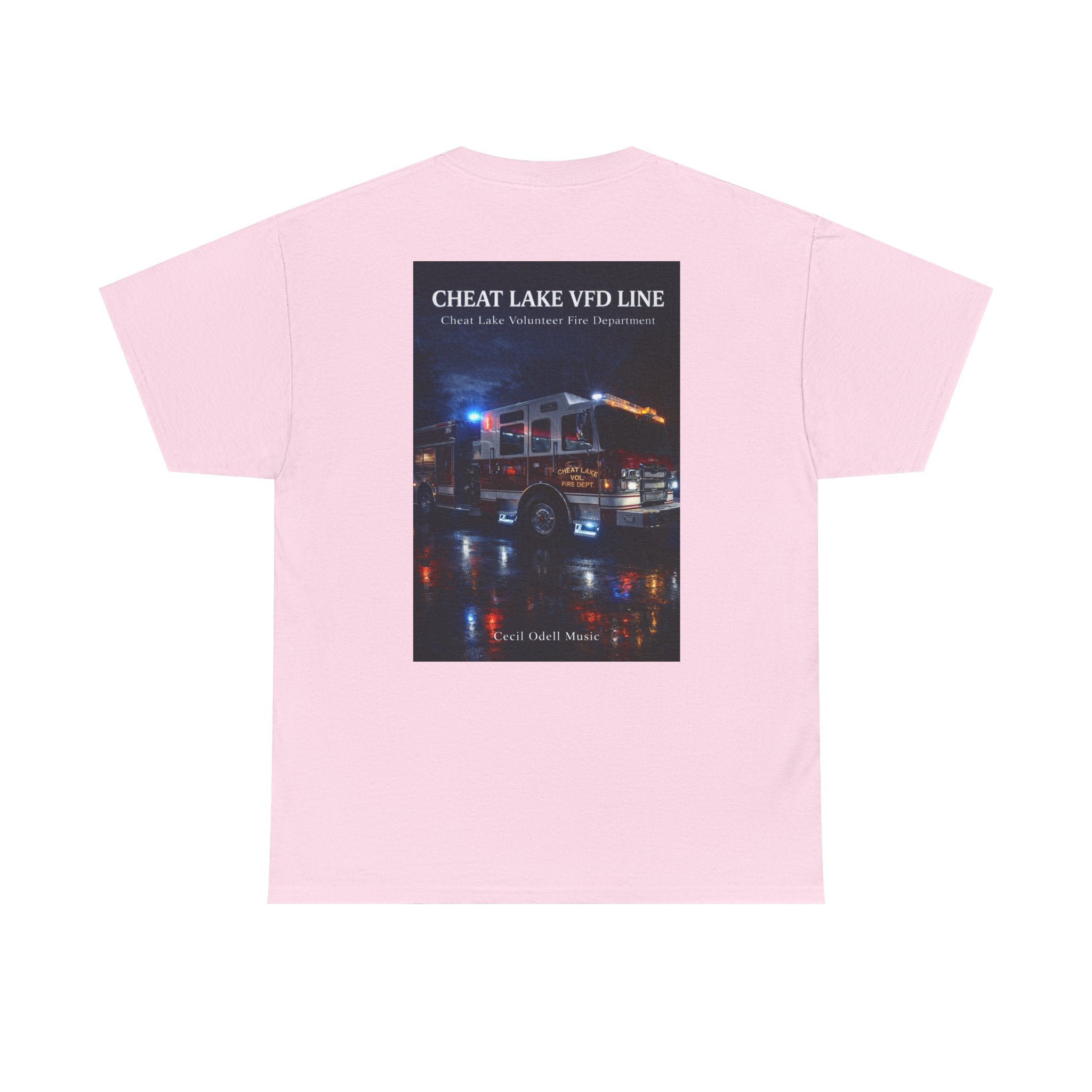 Firetruck Photo Tee: Cheat Lake VFD Line Volunteer Firefighter Shirt