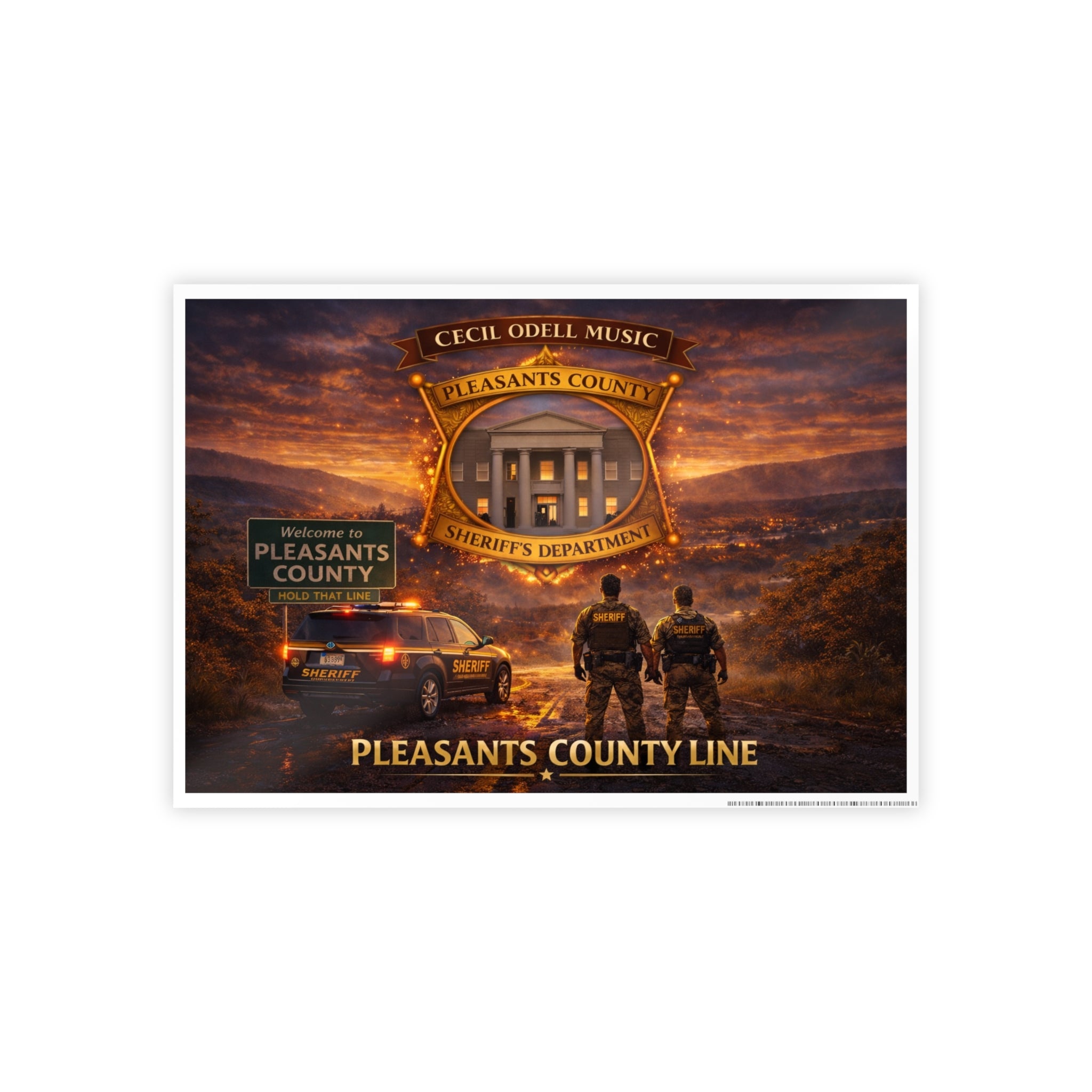 Pleasants County Sheriff Poster - Gloss Police Wall Art