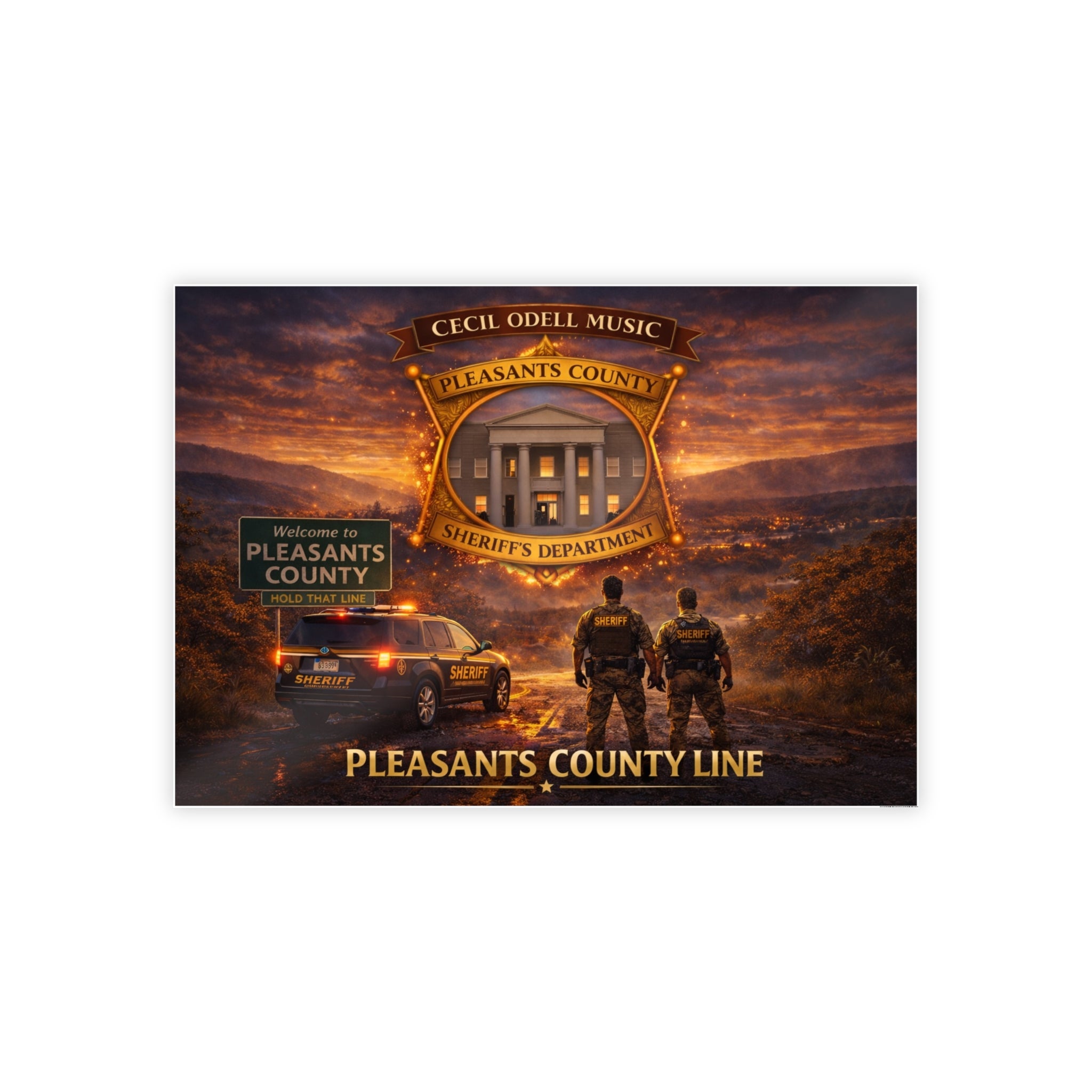 Pleasants County Sheriff Poster - Gloss Police Wall Art