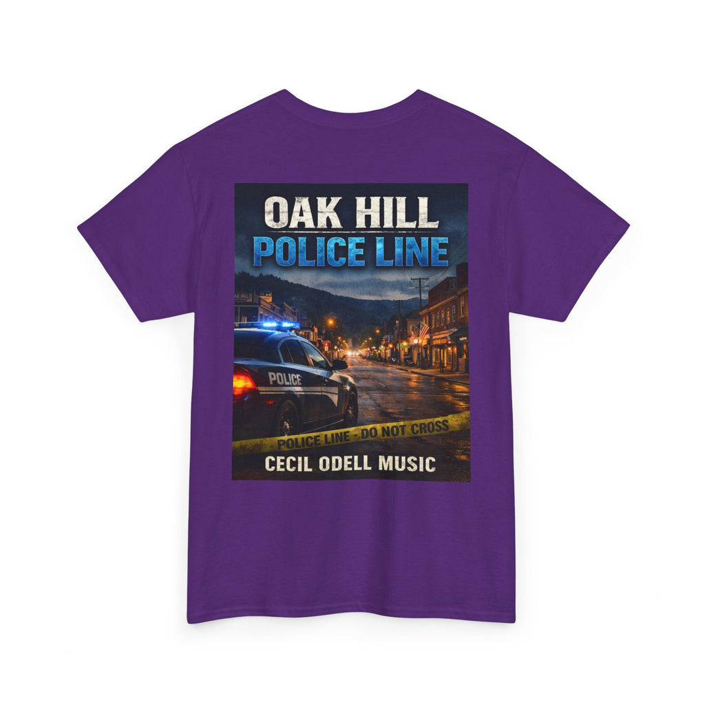 Oak Hill Police Line T-Shirt: 'Oak Hill Police Line' Graphic Tee (Cecil Odell Music)