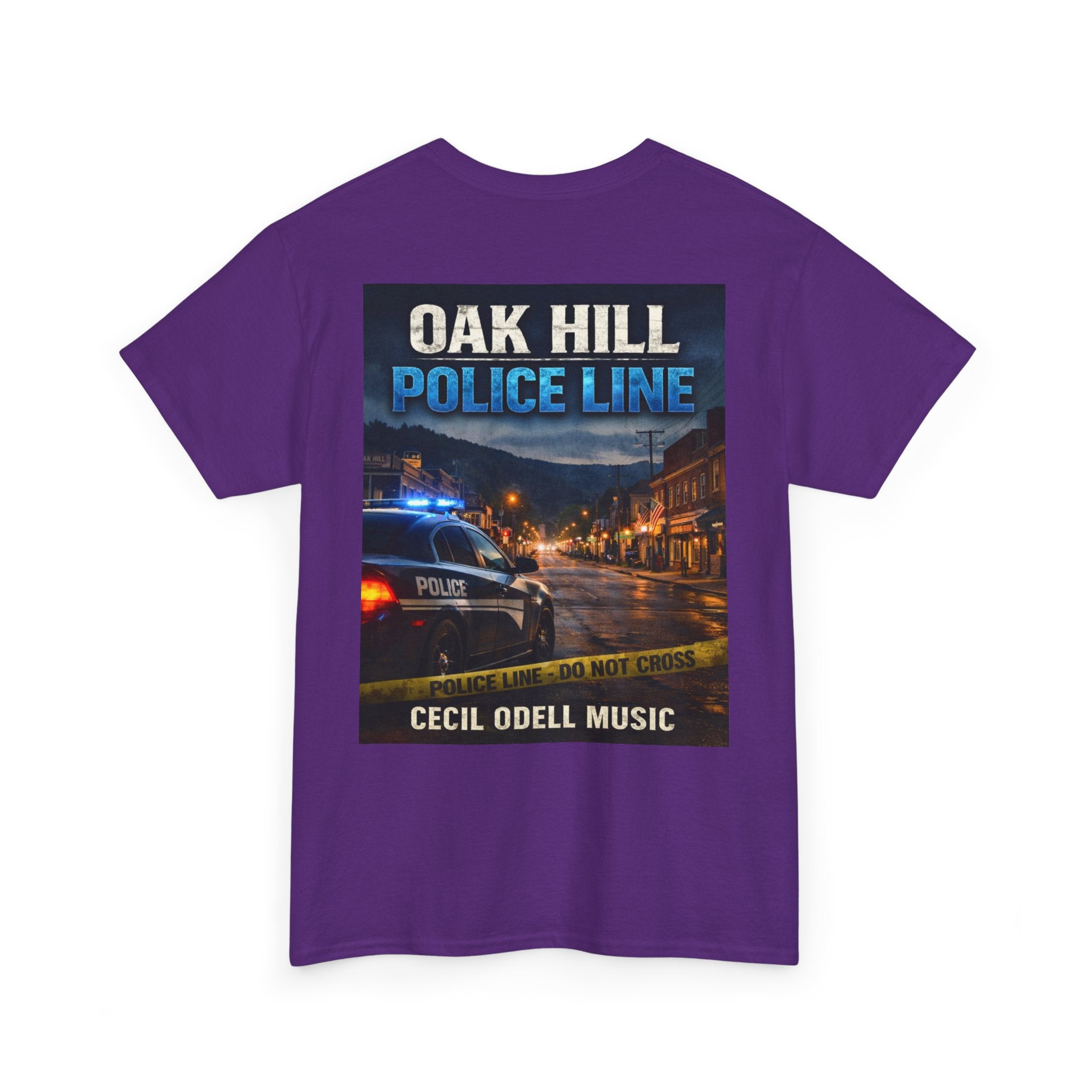 Oak Hill Police Line T-Shirt: 'Oak Hill Police Line' Graphic Tee (Cecil Odell Music)