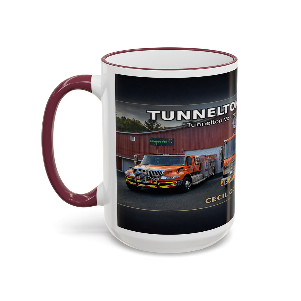 Fire Truck Photo Accent Rim Mug: "Cecil Odell Music" Volunteer Fire Department Tribute (11oz/15oz)