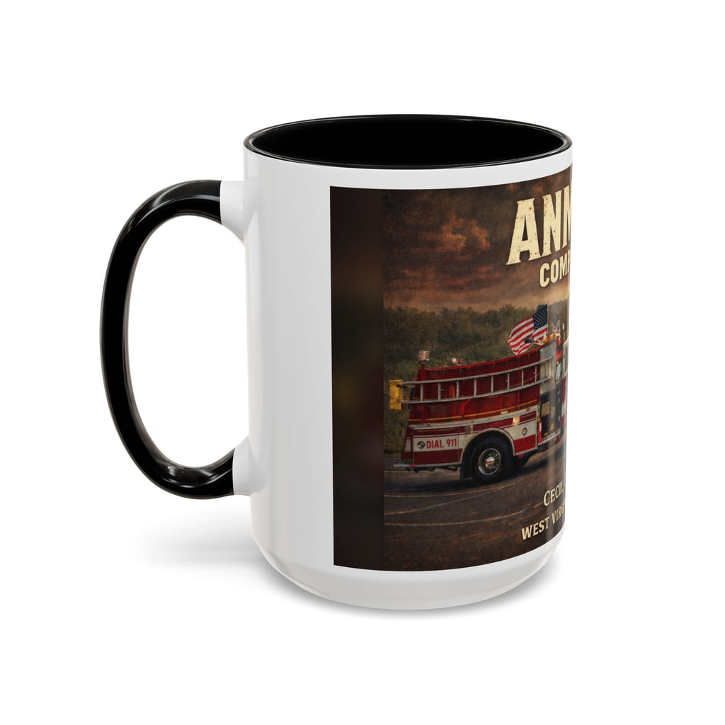 Anmoore Company One Firetruck Accent Coffee Mug: 'Hold That Line' West Virginia Country Music Tribute