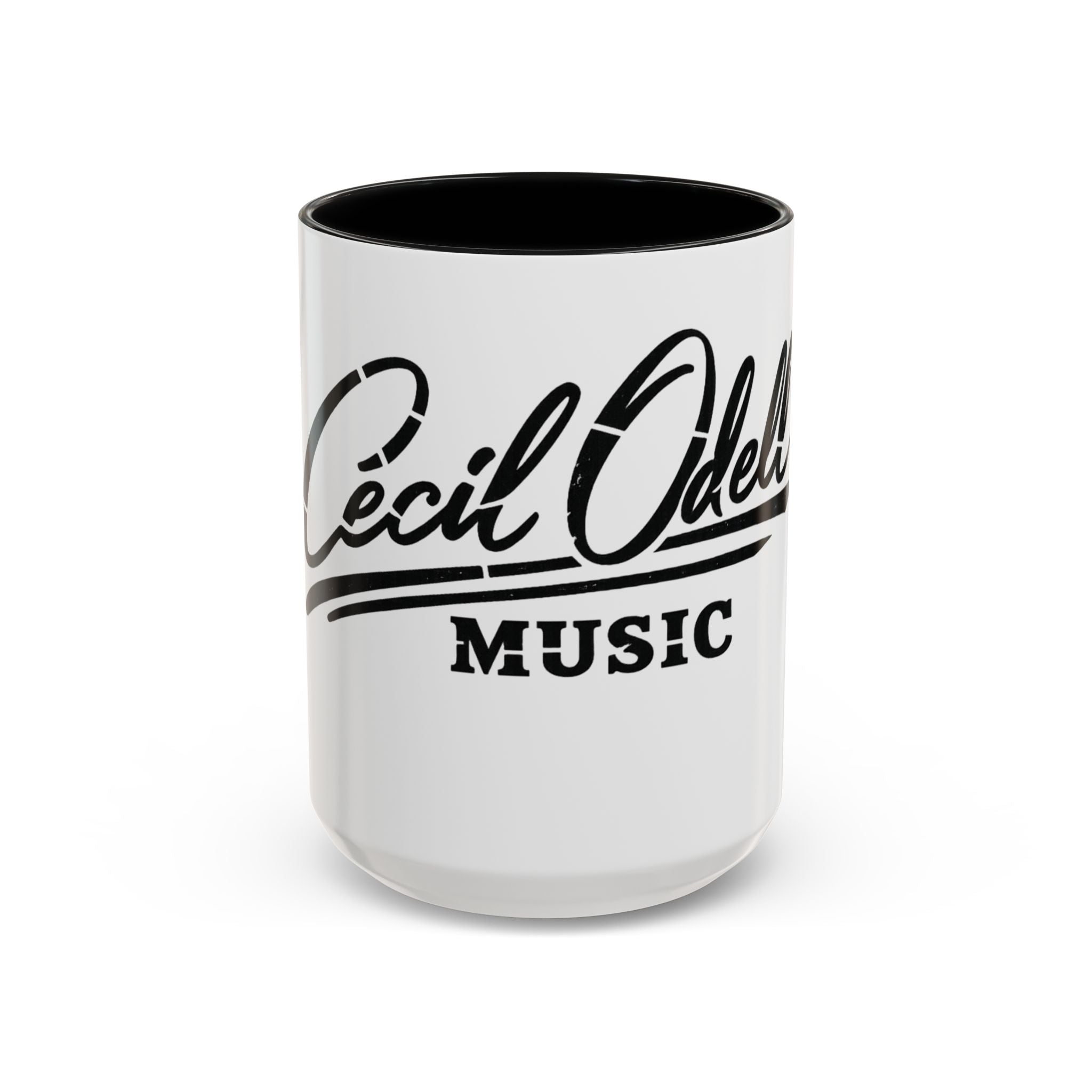 Cecil Odell Music Accent Coffee Mug: Black-Trim Musician Gift (11/15 oz)
