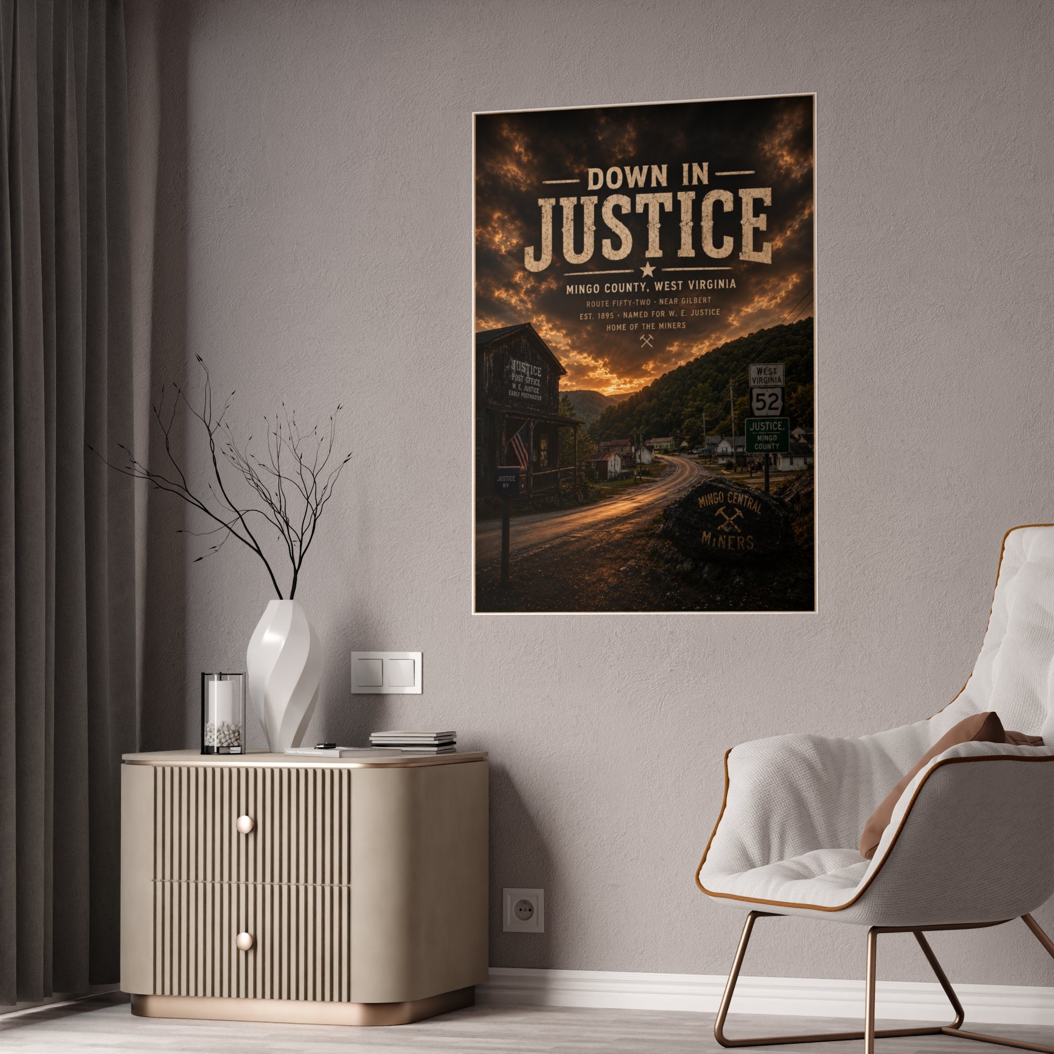 Poster — 'Down in Justice' West Virginia Wall Art
