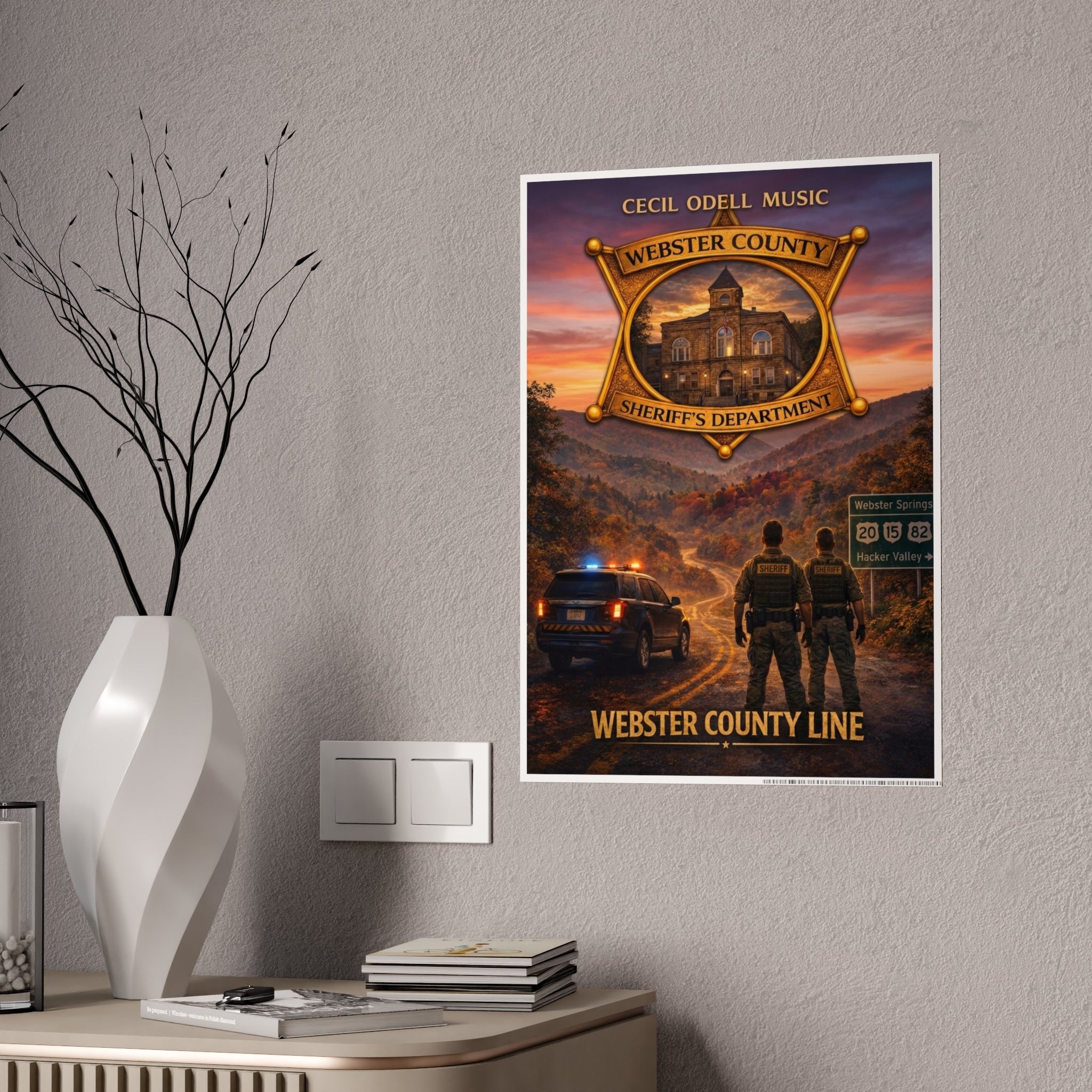 Sheriff Badge Poster: Webster County Line Gloss Print