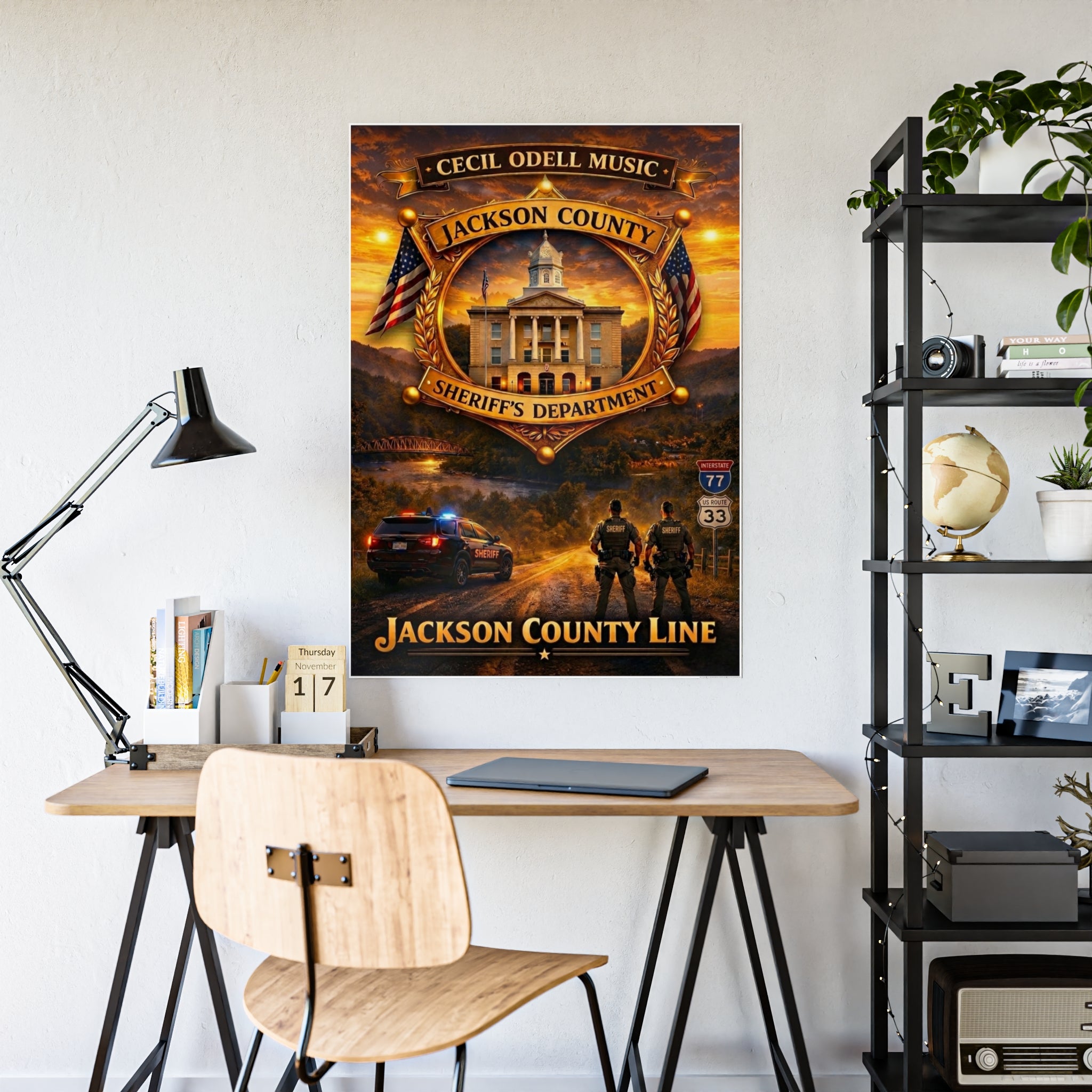 Jackson County Line Gloss Poster: Sheriff’s Department Tribute Wall Art