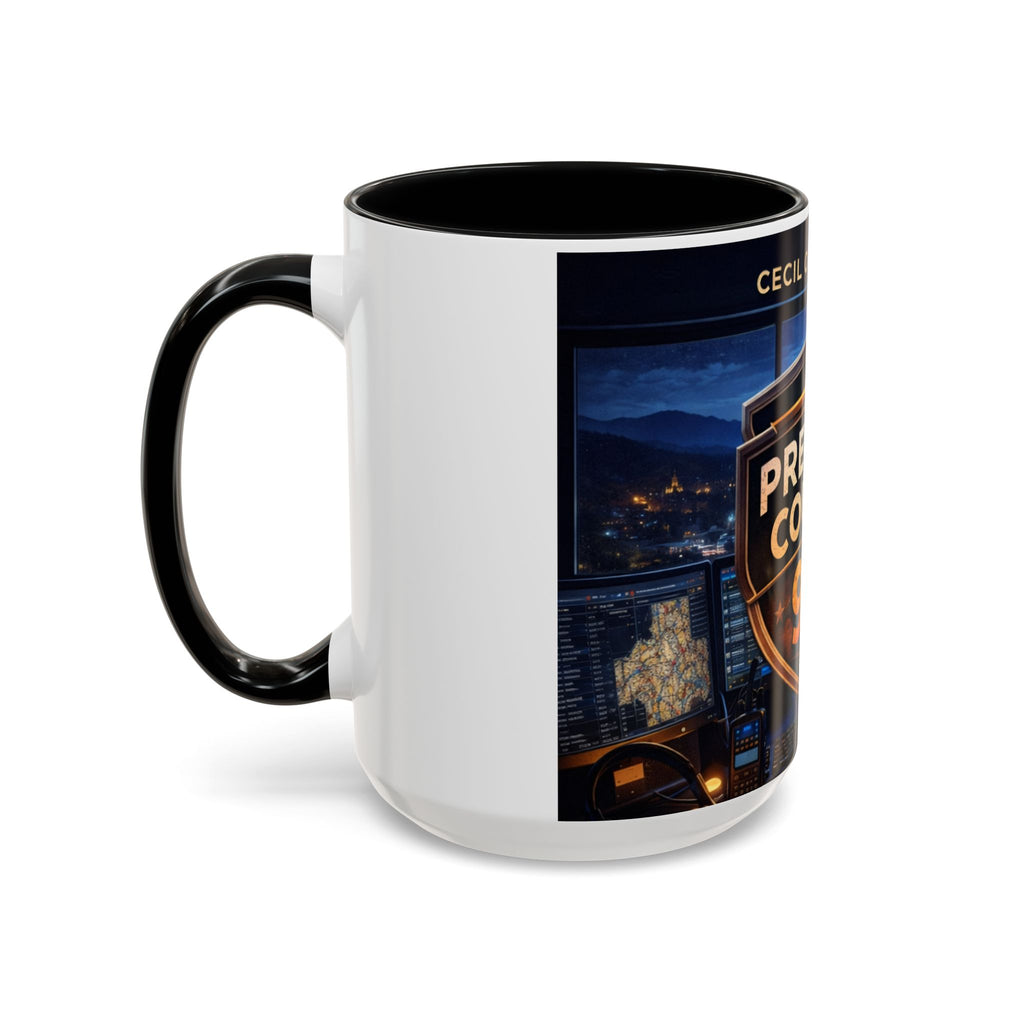 Preston County 911 Coffee Mug: Emergency Dispatch Badge Accent Mug