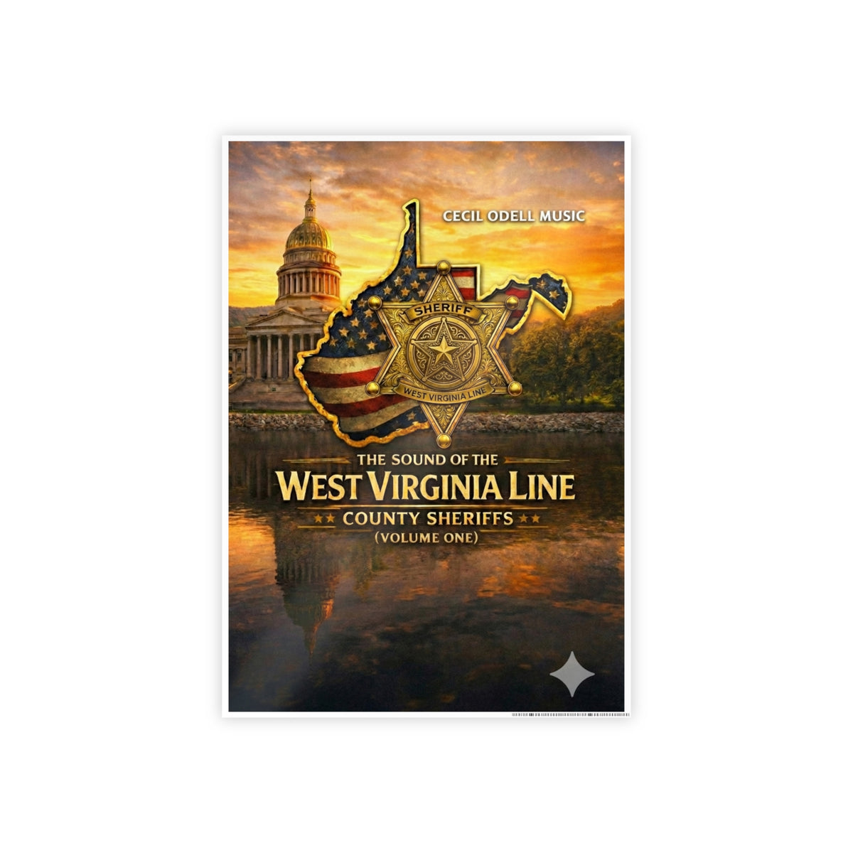 West Virginia Line County Sheriffs Poster: Gloss Music Print