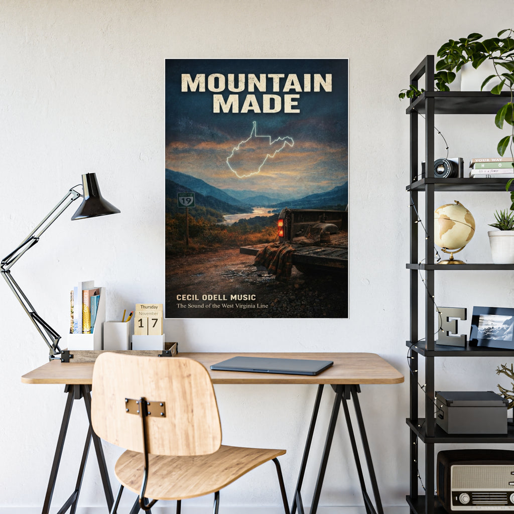 Mountain Made Poster: West Virginia Vintage Landscape Print