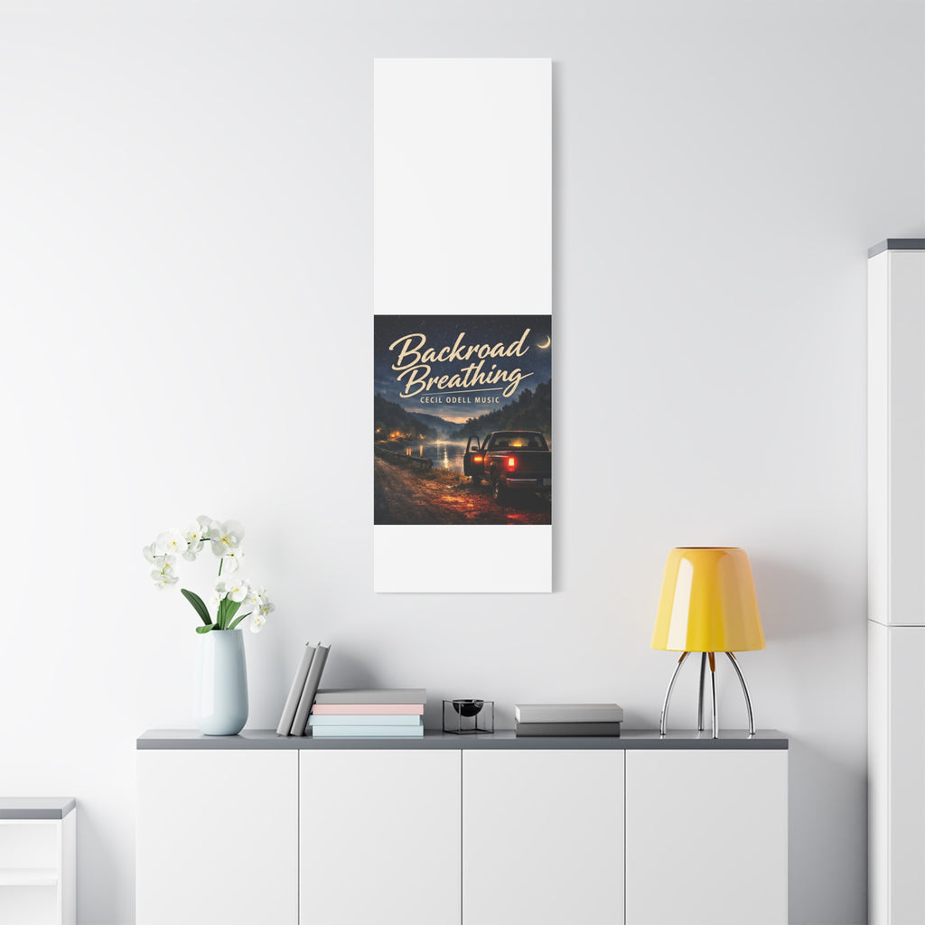 Backroad Breathing Matte Canvas Wall Art: Night Truck Landscape Music Print