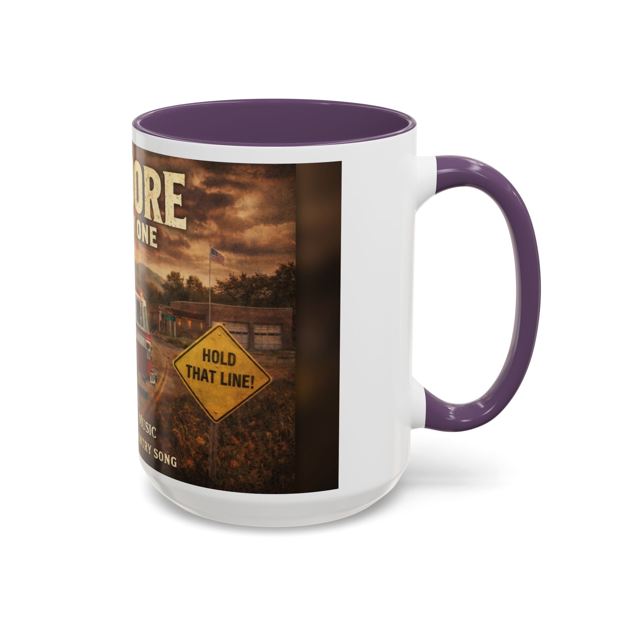 Anmoore Company One Firetruck Accent Coffee Mug: 'Hold That Line' West Virginia Country Music Tribute