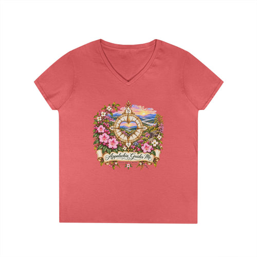 Appalachia Guides Me Floral - Ladies' V-Neck T-Shirt